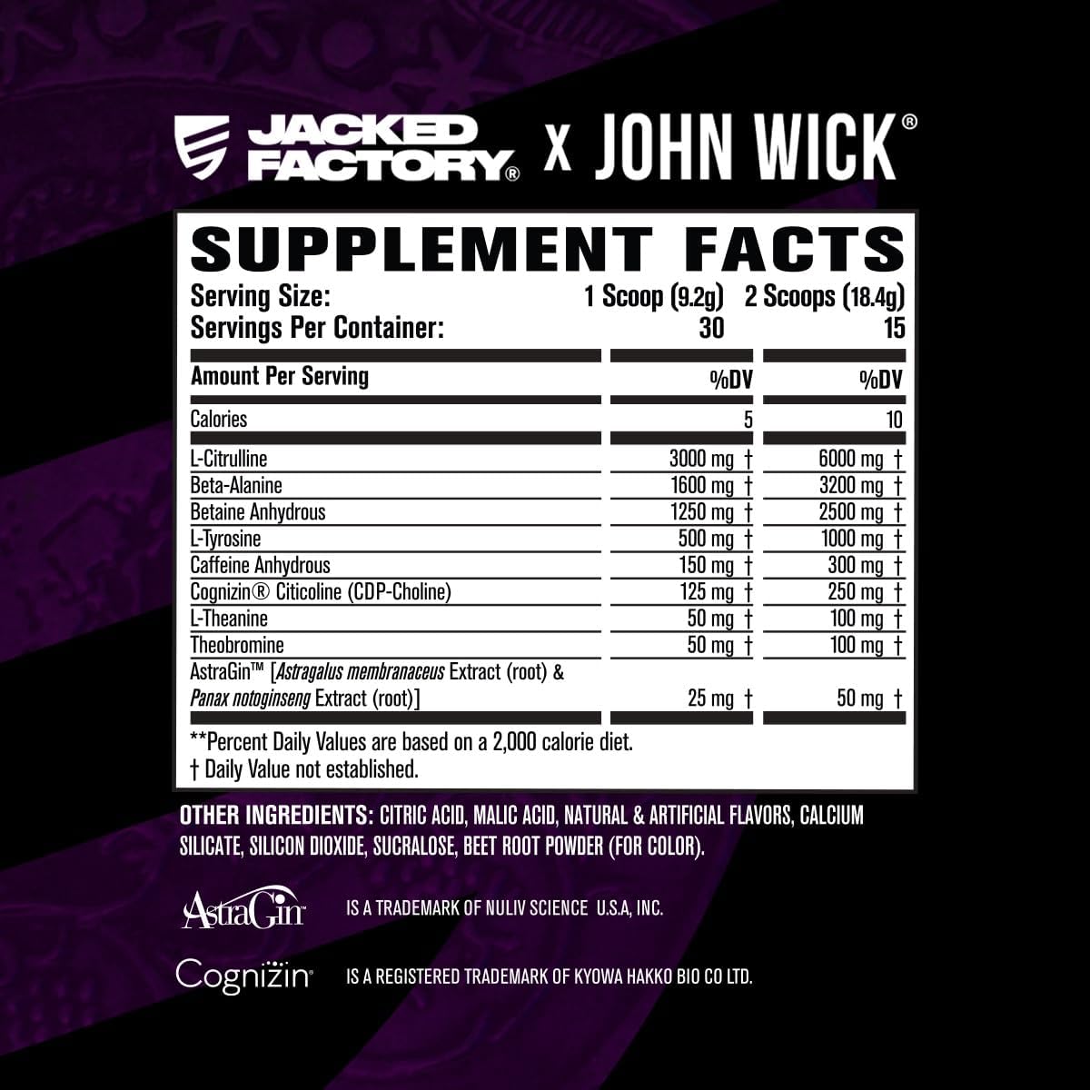 Jacked Factory X John Wick - Nitrosurge Wick Pre Workout Supplement - Intense Energy, Battle-Ready Focus, Unstoppable Commitment, and Sheer Will - 30 Servings, Osaka Cherry Blossom