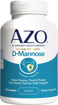 AZO D Mannose Urinary Tract Health, Cleanse, Flush & Protect The Urinary Tract, No.1 Pharmacist Recommended Brand, Clinical Strength, Non-GMO, 120 Count