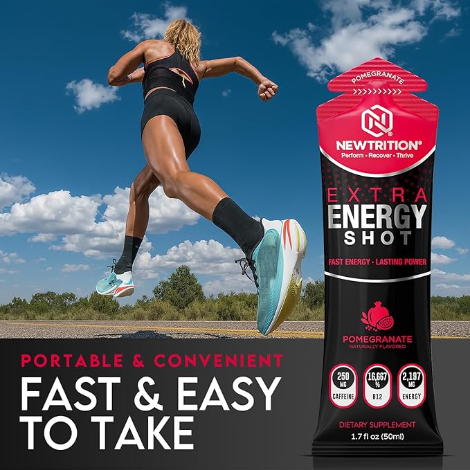 NewTrition® Extra Strength Energy Shots 1.7 fl oz - 250mg Caffeine with B Vitamins & Amino Acids, Sugar-Free Zero Calorie Vitamin Energy Drink for Focus & Endurance (Pack of 12, 4 Flavors - Mixed 3)