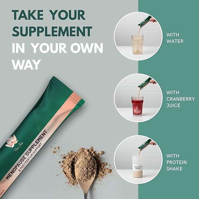 Menopause Supplement for Women | Replace 22 Pills with one Sachet per Day | Lemon Tea Flavour, Softened with Earthy Botanicals | Night Sweats & Hot Flash Relief - 30 Daily Stick Packs