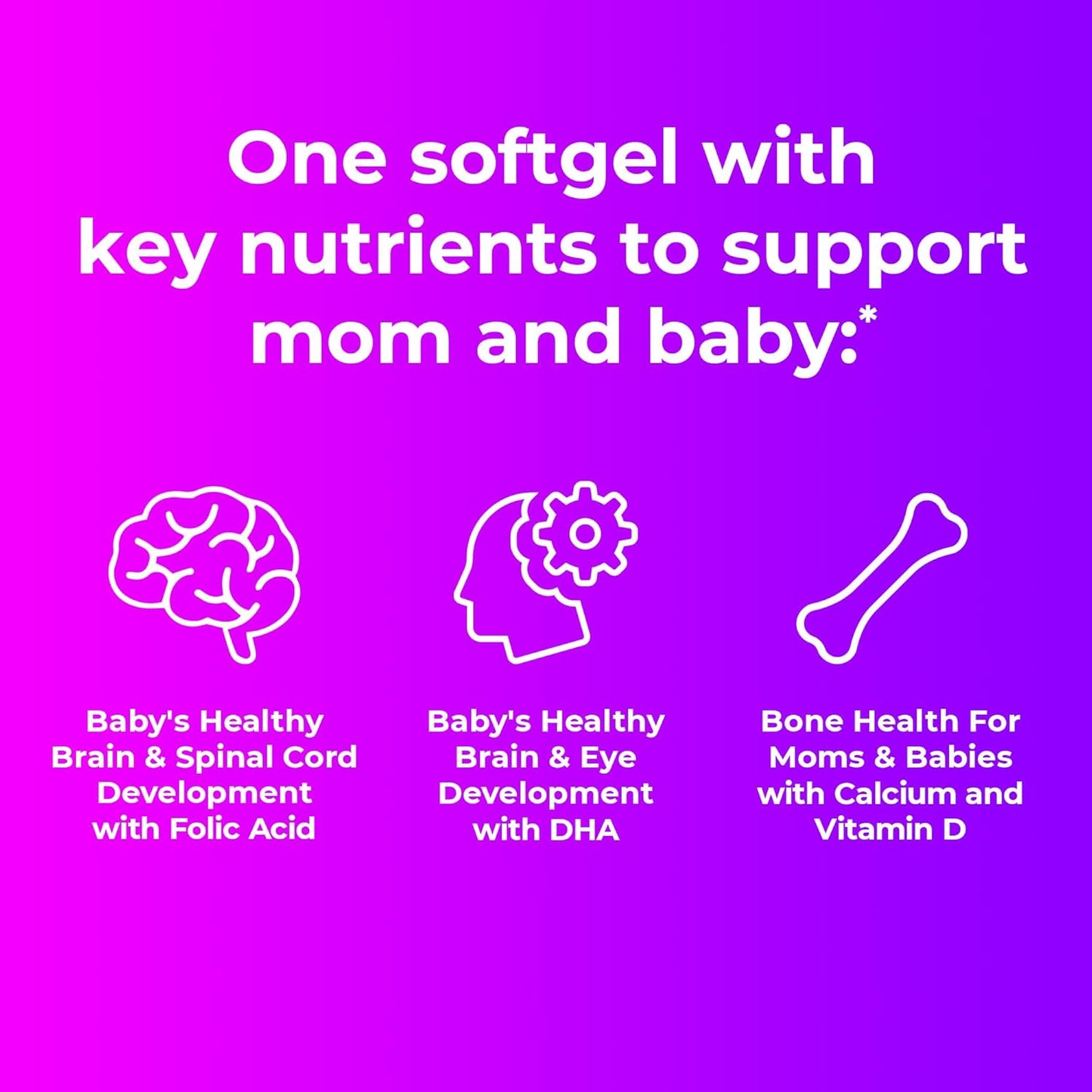 ONE A DAY Women's Prenatal 1 Multivitamin including Vitamins A, C, D, B6, B12, Iron, Omega-3 DHA & more - Supplement for Before, During, & Post Pregnancy, 30 Ct (Pack of 1)(Packaging May Vary)