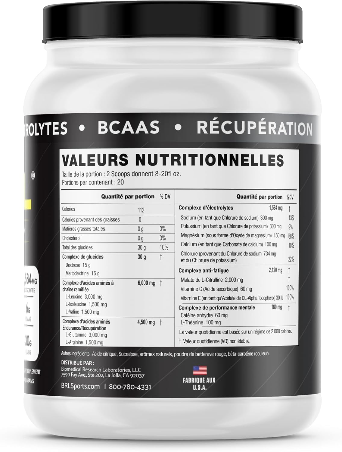 3-in-1 Endurance and Recovery, Hydration, BCAA, Electrolyte Enhanced Drink (Lemon Lime)