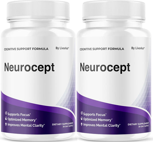 (2 Pack) Neurocept Brain Supplement Capsules - Official Neuro cept Brain & Memory Focus Support Advanced Formula, Neurocept Pills Daily Support for Overall Health & Wellness, 120 Capsules for 2 Months