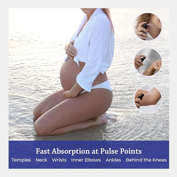 Silk Road Organic Peppermint Essential Oil Spray, USDA Certified, for Nausea, Morning Sickness, Focus & Head Tension - 1 Oz. Aromatherapy Spray