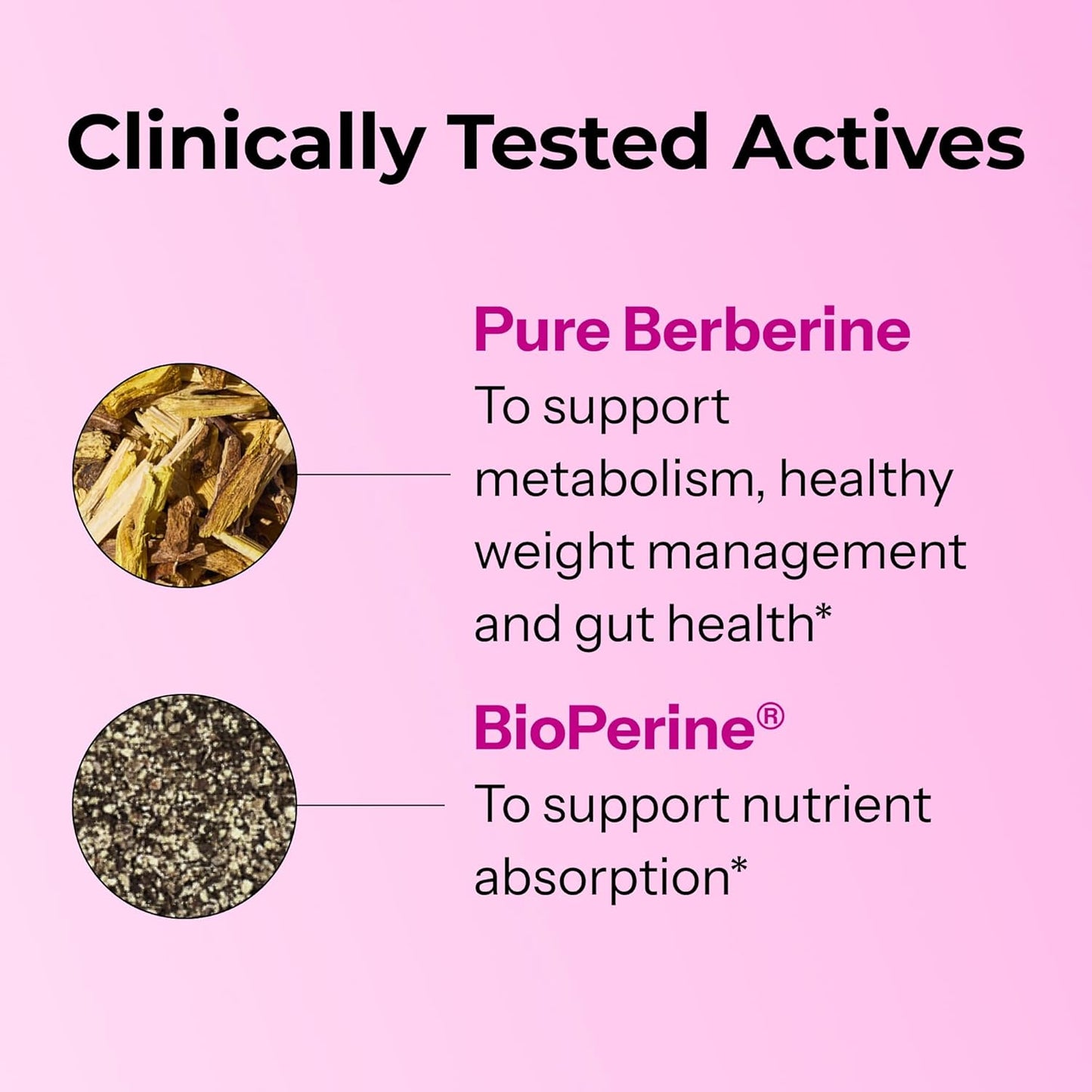 HUM Best of Berberine Supplement 1200mg, Pure Potency for Metabolic Wellness, Gut Health, Pure Berberine Supplements Enhanced with BioPerine for Maximum Absorption, 60 Capsules