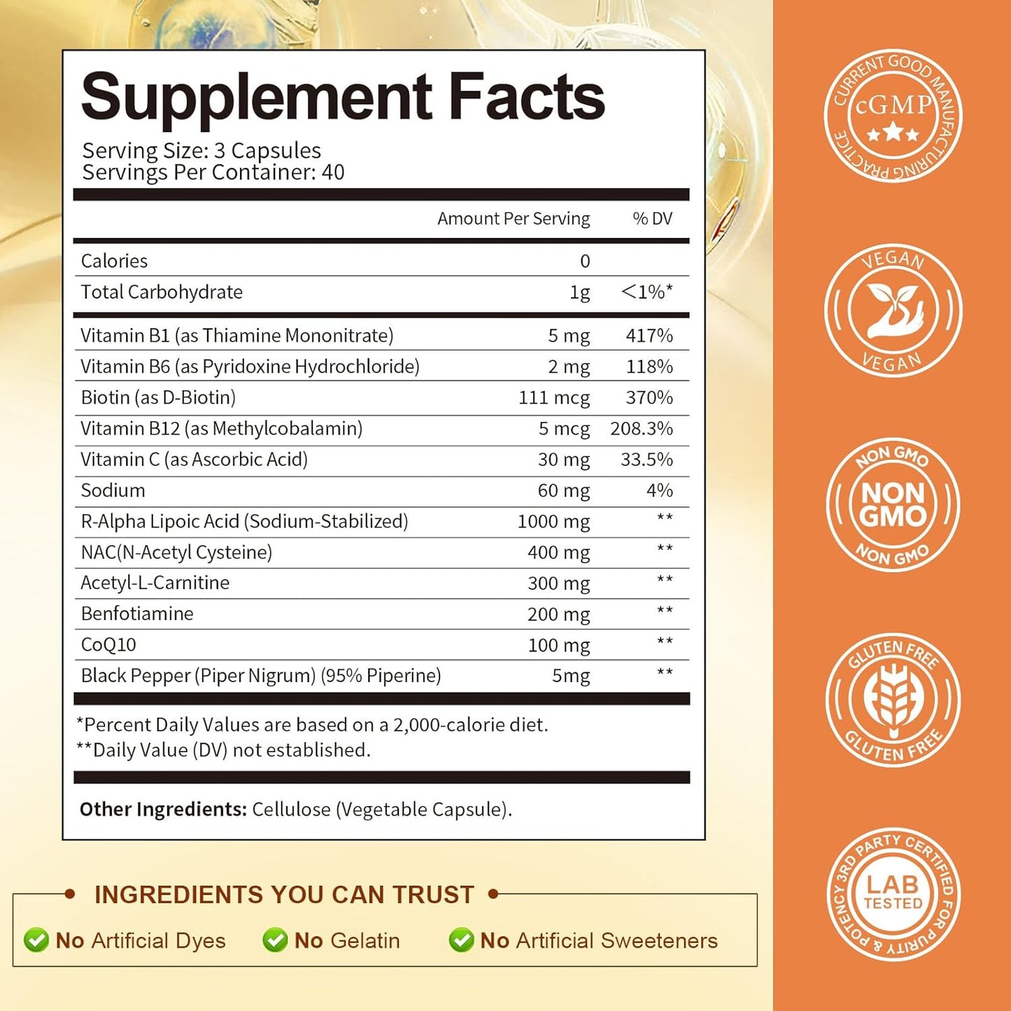 (2 Packs) R Alpha Lipoic Acid 1000mg with Benfotiamine - Sodium ALA Supplement for Neuropathy Support Nerve Health & Antioxidant, Cell Energy, Metabolism and Anti-Aging, Non-GMO, Gluten Free, Vegan