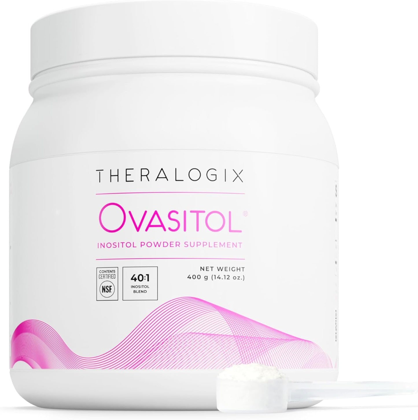 Theralogix Ovasitol Inositol Powder - 90-Day Supply - Myo-Inositol & D-Chiro Inositol for Hormone Balance & Ovarian Function Support* - NSF Certified - 400 g (180 Servings)