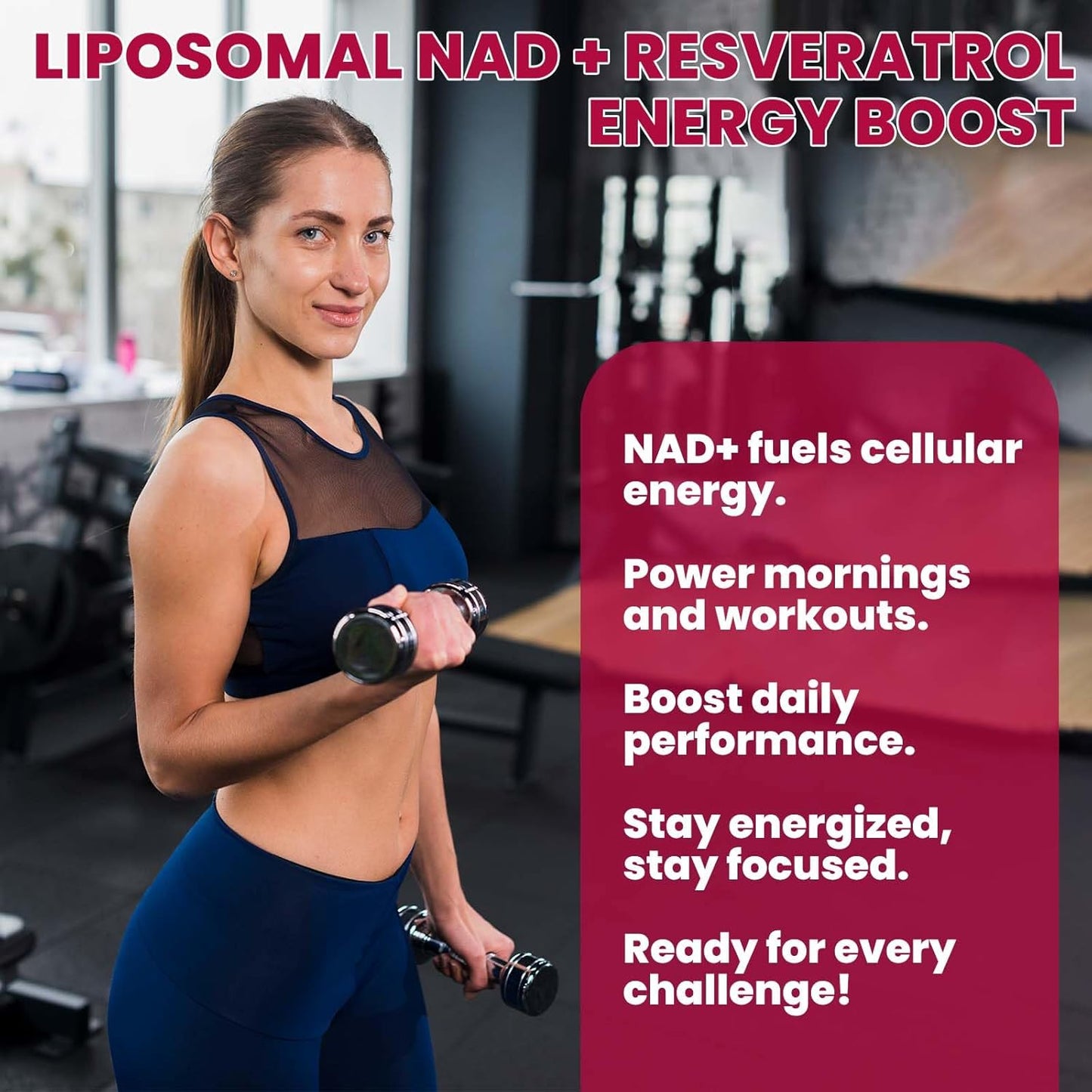 2 Pack Liposomal NAD Supplement - 1200mg NAD+ Liquid Drops for Women & Men with Resveratrol, Black Pepper Extract - Support Anti-Aging, Brain & Cellular Mitochondrial Health - Strawberry Flavor