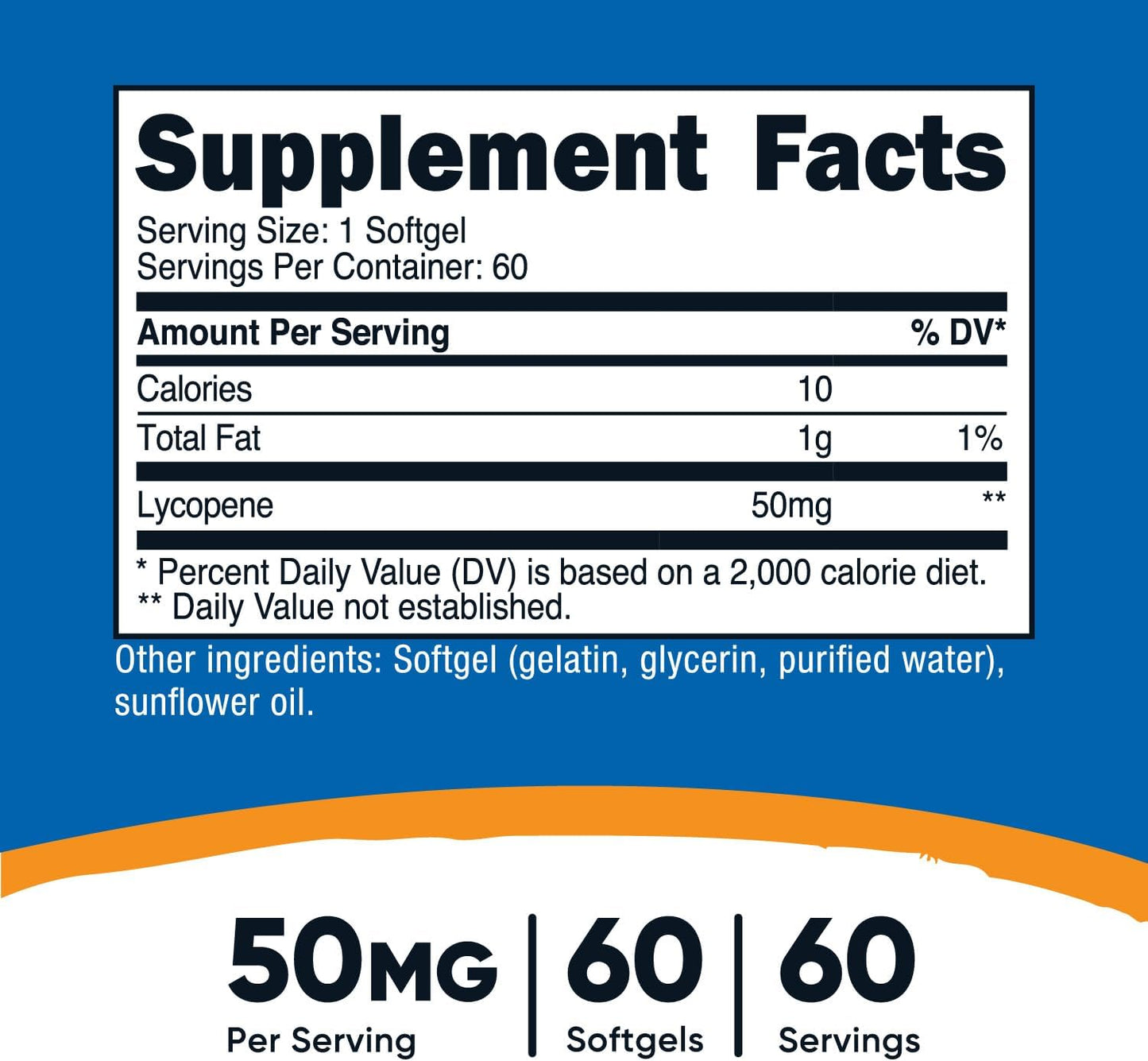 Nutricost Lycopene 50mg Softgels (60 Softgels)
