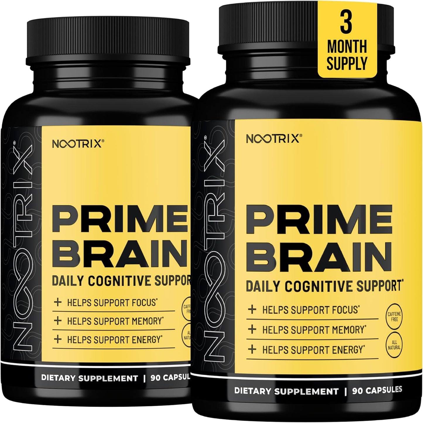 Prime Brain Nootropic Supplement | Supports Memory, Mental Focus, Cognitive Health & Energy | Promotes Healthy Mood & Brain Function | Ginkgo Biloba, Lion's Mane & L Theanine | 180 Capsules