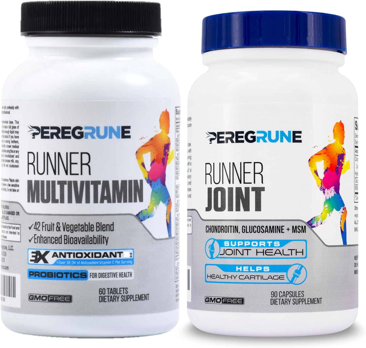 Runner Multivitamin & Joint Support Supplement – Antioxidants, Vitamin B Complex, Probiotics for Health, Energy, Endurance, Recovery - Glucosamine Chondroitin, MSM – GMP Running Supplements