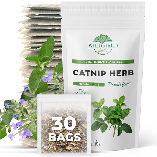30 Bags Catnip Tea Catnip Herb Tea (Nepeta L.) - 30 Count 1.5g Bags Cat Nip Leaf Herb Hierba Gatera