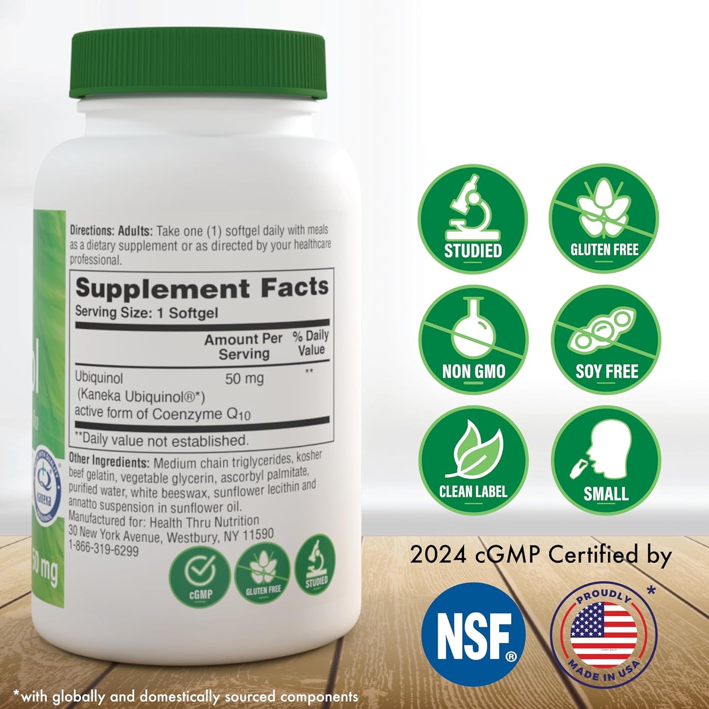 Ubiquinol 50mg (Pack of 3 90 Softgels Bottles) as Kaneka QH Reduced CoQ-10 | Stabilized - 3rd Party Tested | Enhanced Bioavailability | Cardiovascular & Mitochondria Function Support | Non-GMO