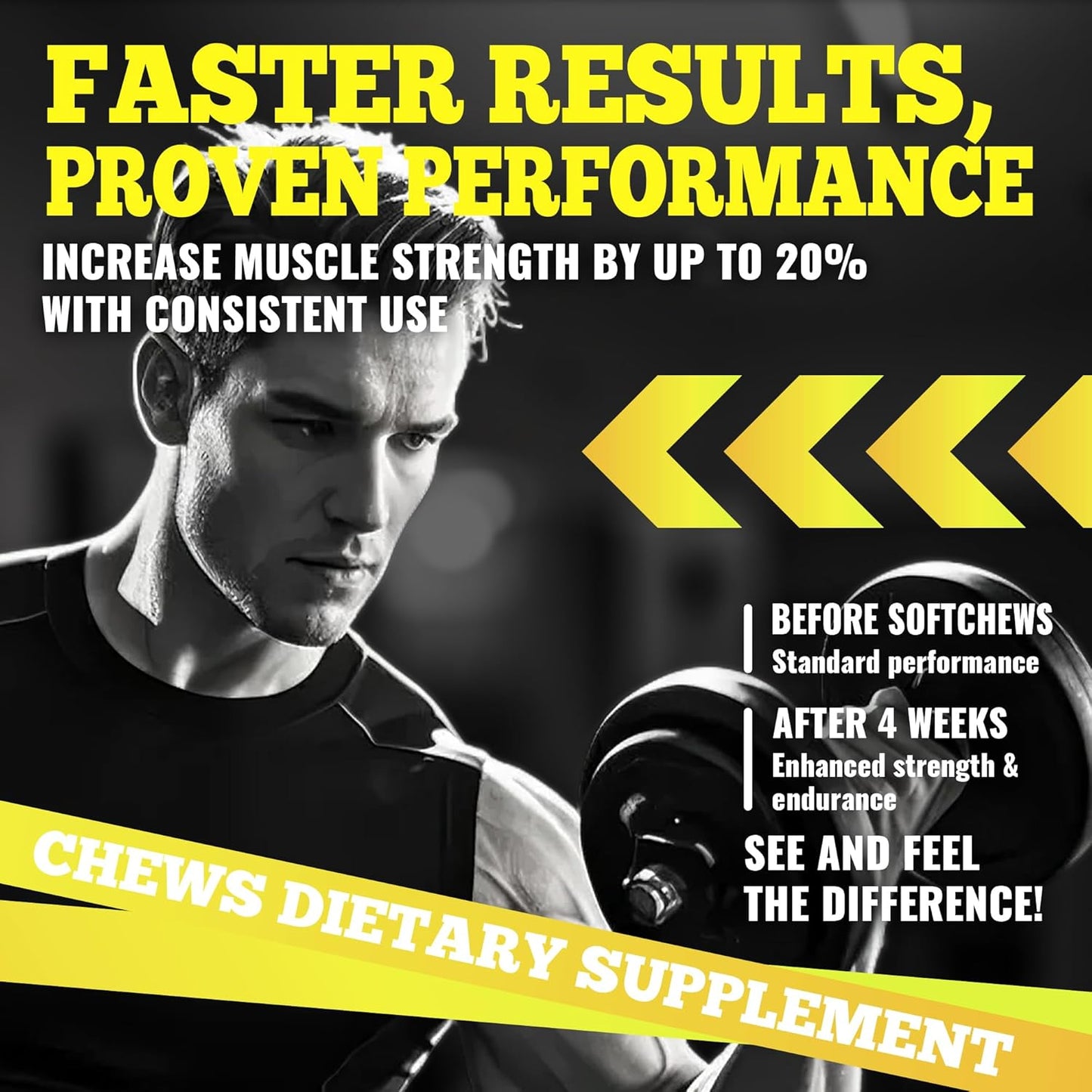 Creatine Monohydrate Chews (5g) – Pre-Workout Energy & Muscle Growth Support for Men & Women | Pineapple Electrolyte Gummies (60 Count)