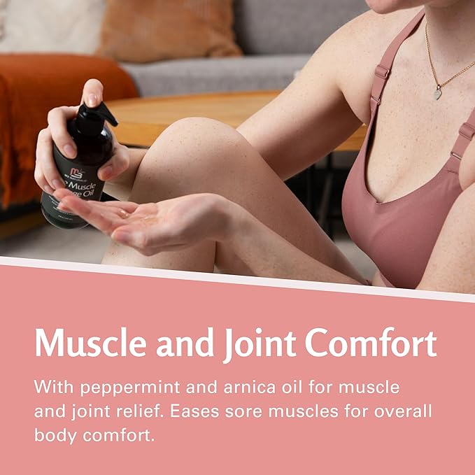 M3 Arnica Sore Muscle Massage Oil with Collagen, Stem Cells, and Menthol, Anti-Cellulite Therapy for Full Body, Fast-Absorbing Multipurpose Treatment