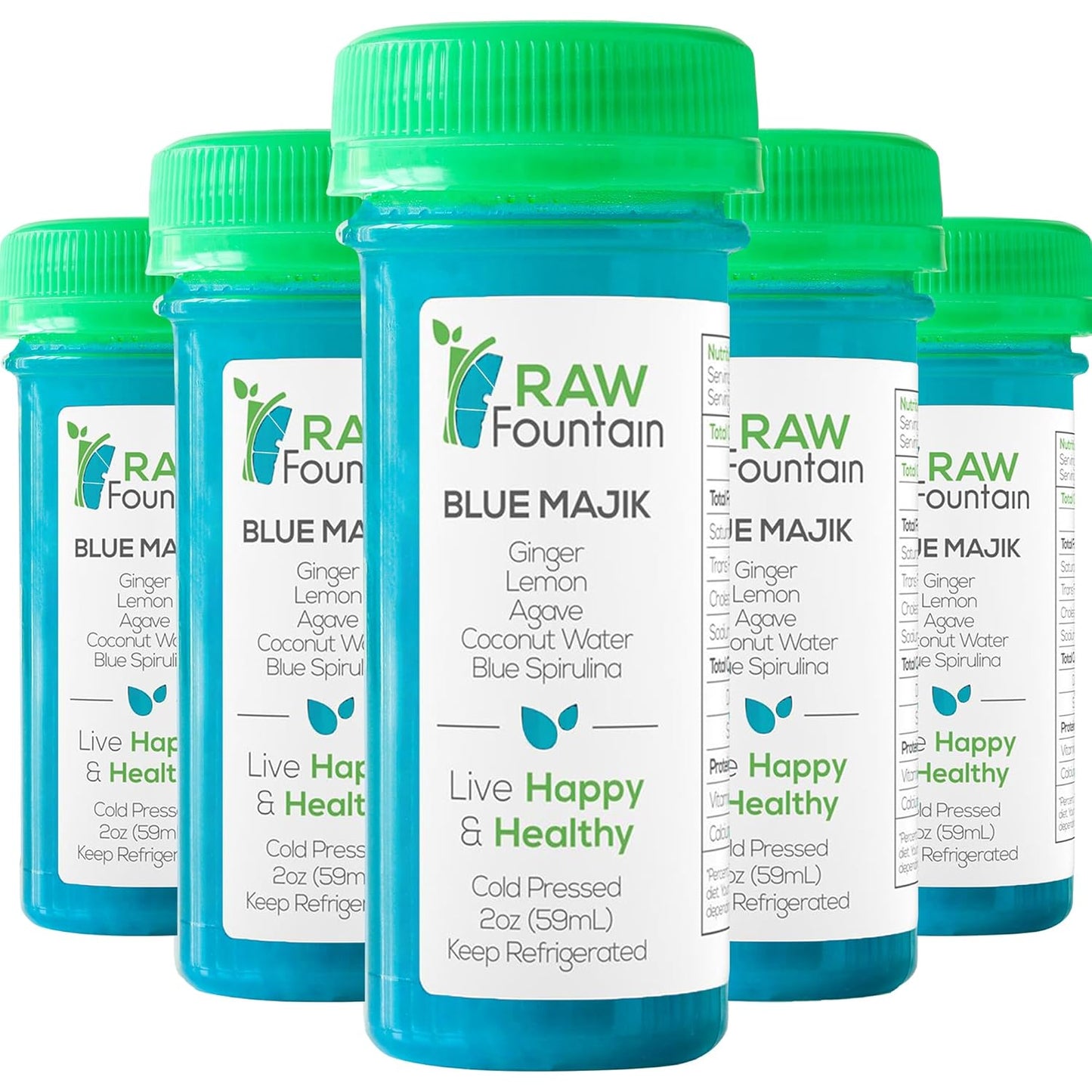 20 Immunity Shots w/Blue Spirulina, Agave, Lemon, Ginger 2fl Oz, Packed w/Vitamin C, Raw, Cold Pressed, Unpasteurized, Boosts Immunity, All Natural, No Artificial Flavors or Preservatives