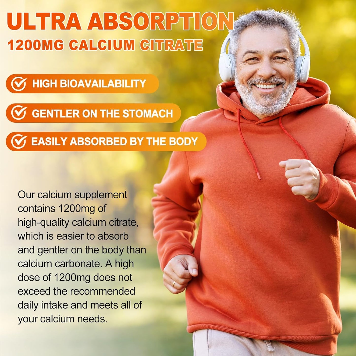 1200mg Calcium Gummies w/Vitamin D3 for Adults - High Absorption Calcium Supplement with Magnesium, K2, Copper, Boron, Zinc and Ashwagandha, Support Bone & Muscle, Sugar-Free for Women Men, 120 Count