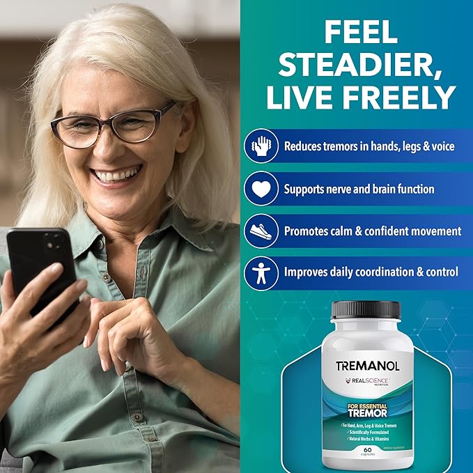 Tremanol Natural Aid Herbal Supplement – Includes Vitamin B2 & B12, Passionflower & Skullcap – 60 Caps (Pack of 5) – Made in USA