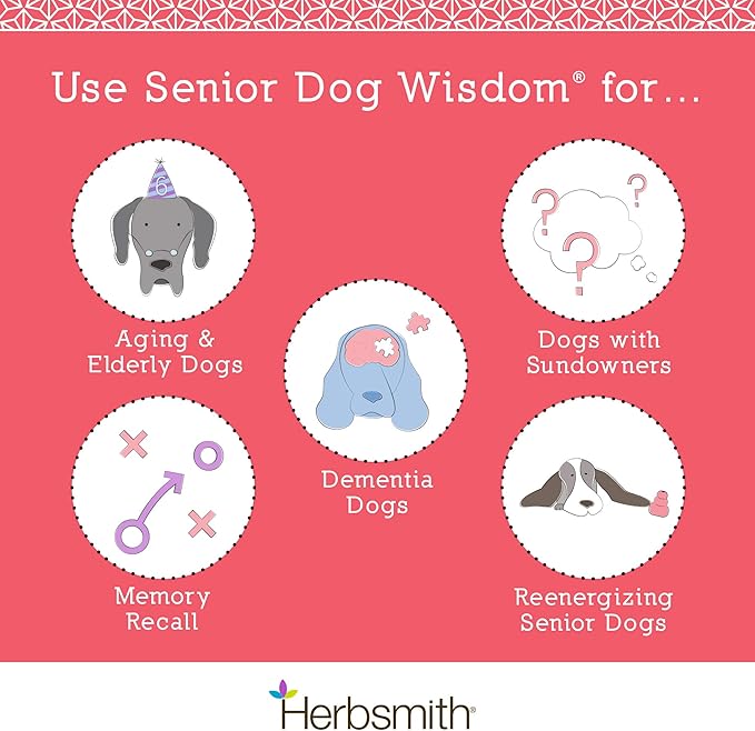 Herbsmith Senior Dog Wisdom – Dog Dementia Supplement – DHA for Senior Dog Brain Health - Senior Supplement for Dogs- 500g