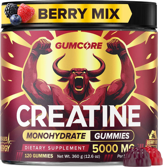 Creatine Monohydrate Gummies, Creatine for Women & Men, Muscle Builder & Recovery Supplement, Pre Workout Gummies, Vegan Creatine Chews