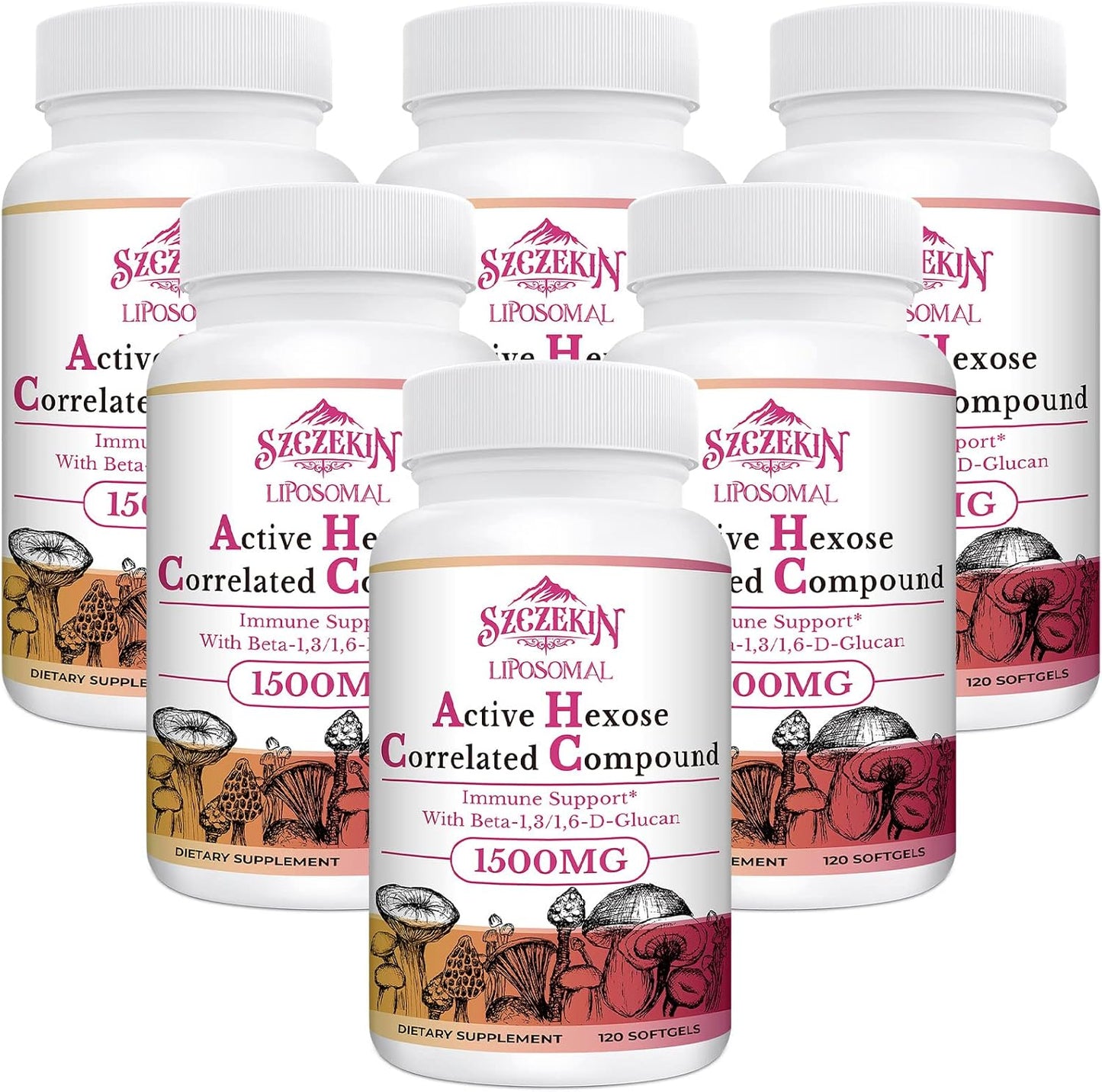 1500mg Liposomal Active Hexose Correlated Supplement,720 Soft Gels Beta-Glucans with Natural Mushroom Extract, Immune System, Liver Function, Maintain T-Cell & Killer Cell Activity