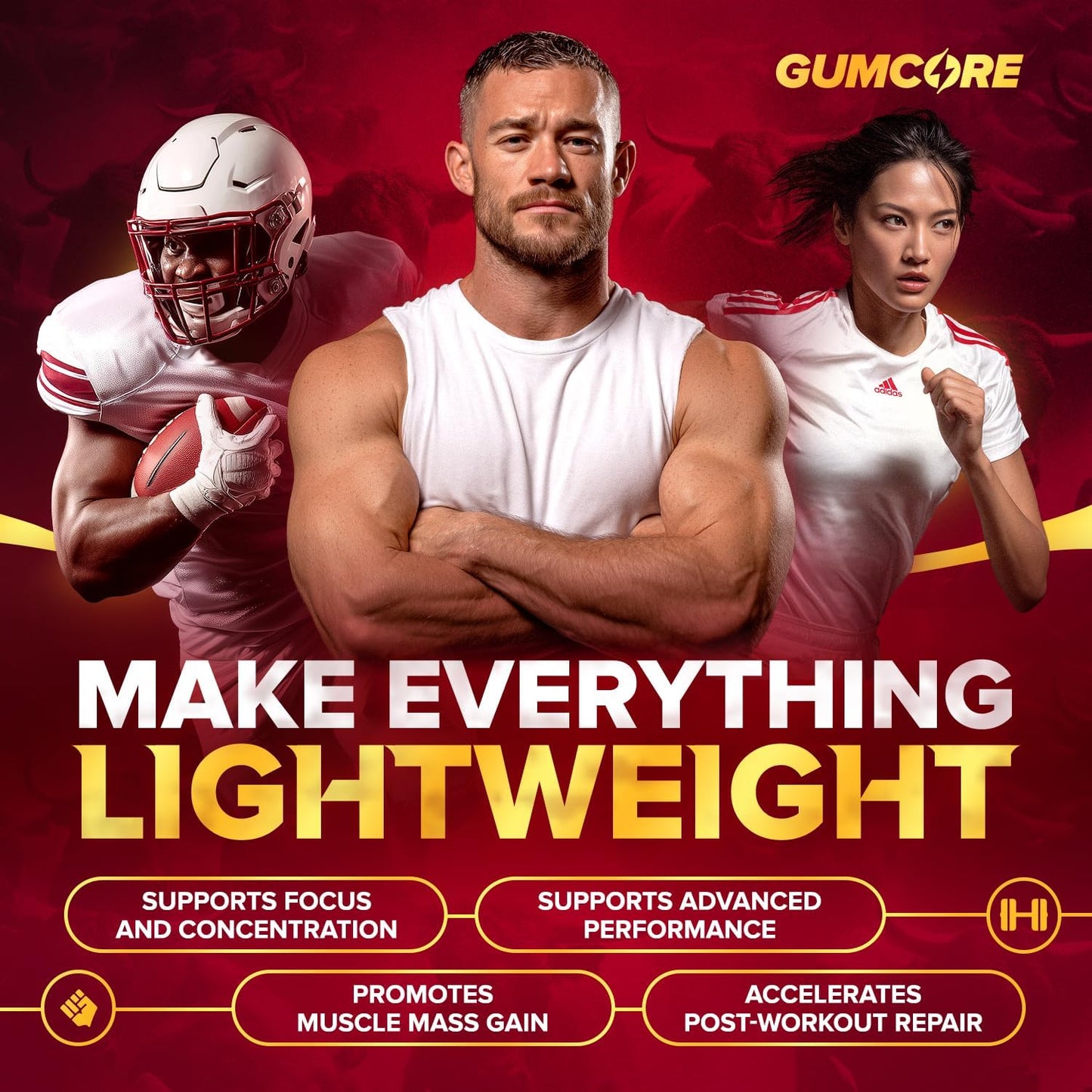 Creatine Monohydrate Gummies, Creatine for Women & Men, Muscle Builder & Recovery Supplement, Pre Workout Gummies, Vegan Creatine Chews