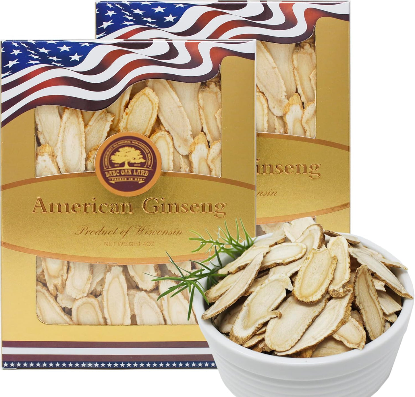 2 Boxes of American Ginseng Slices from Wisconsin,American Wisconsin Ginseng Slices Root for Tea, Energy for Men Women Mental Health Boosts Immunity, Gluten Free, Long Strip 2Boxes of 4oz, 8oz