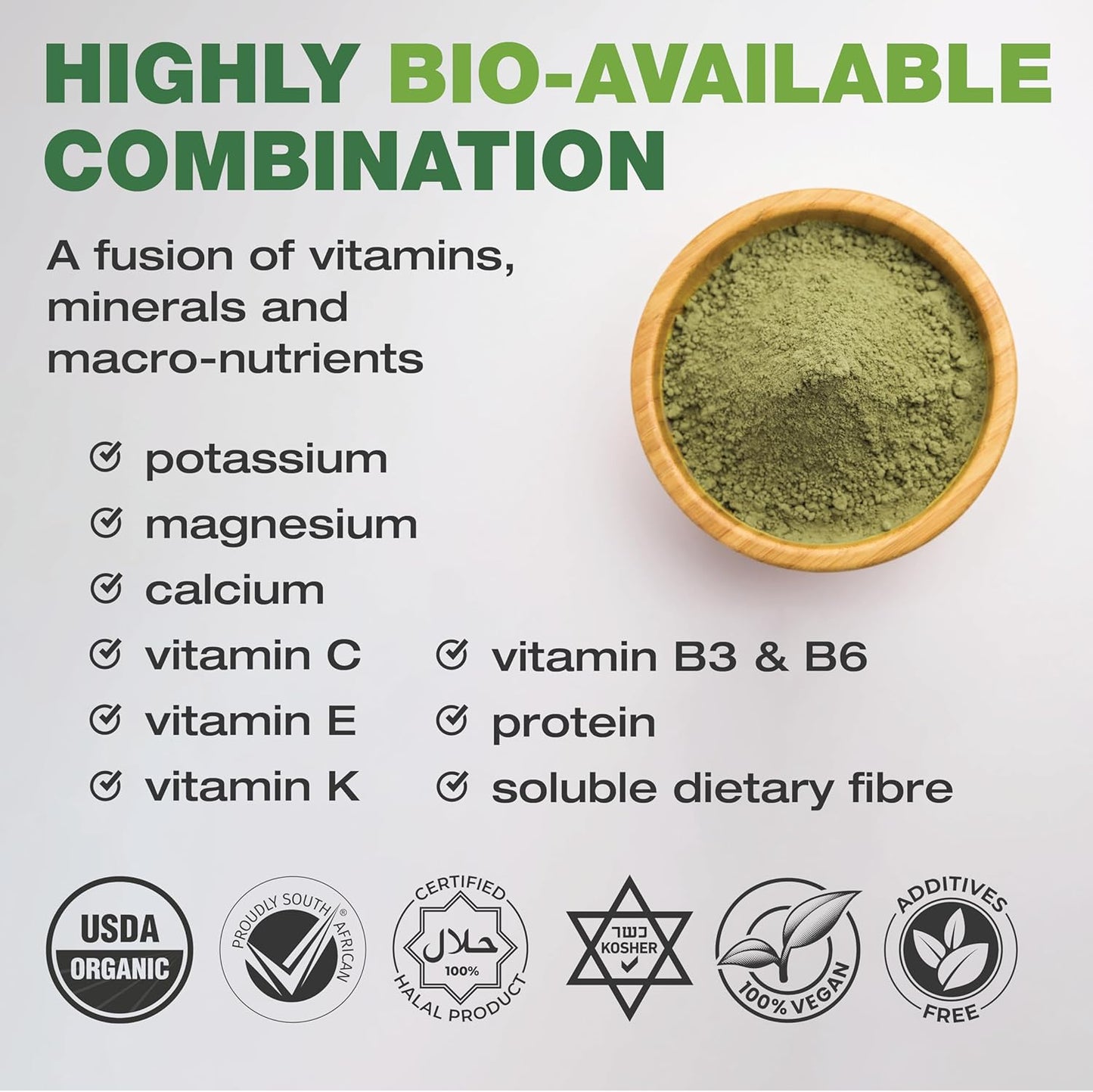 100% Baobab and Moringa Powder Superblend 300g (10.5 oz) | Direct from South Africa | USDA Organic Certified | Gut Health & Digestive Support