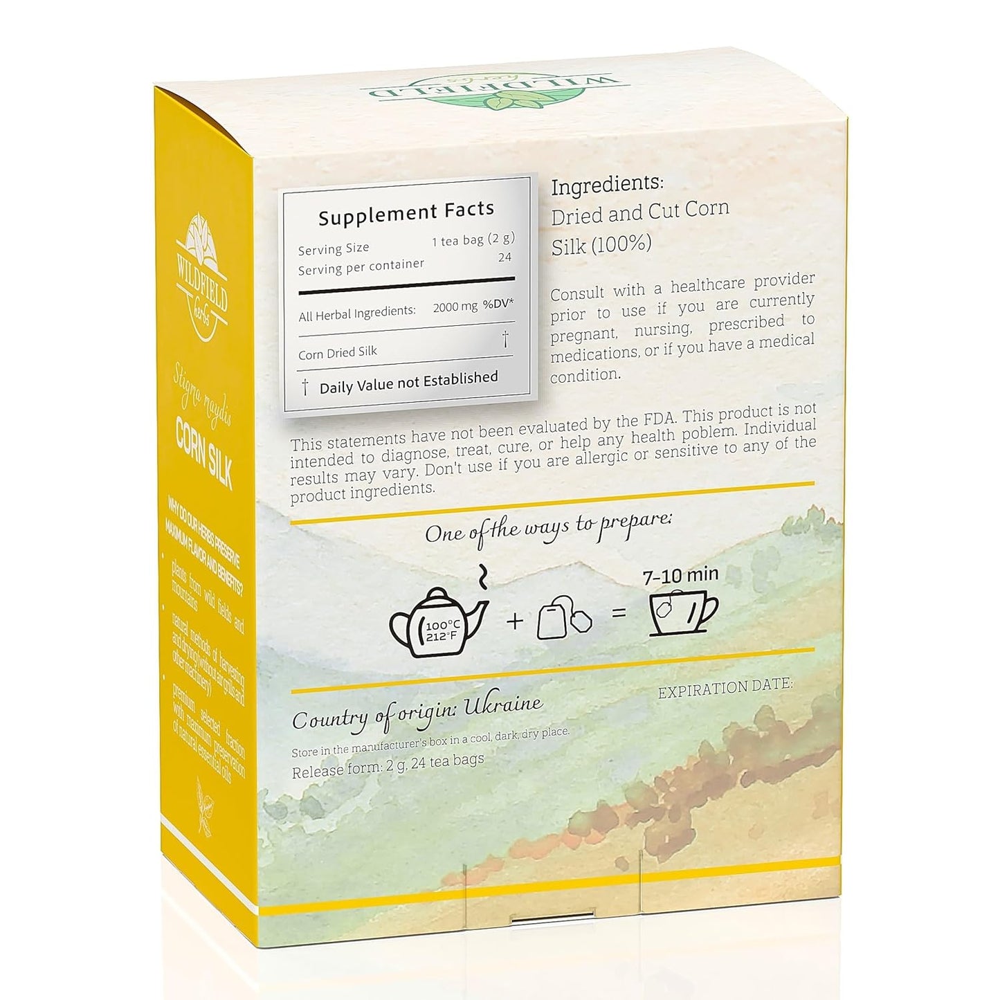 24 Bags Dry Corn Silk Tea Cornsilk Herb (Stigma Maydis) - 24 Count 2g Tea Bags Corn Silk Herbal Barba De Maiz (Barba De Elote)