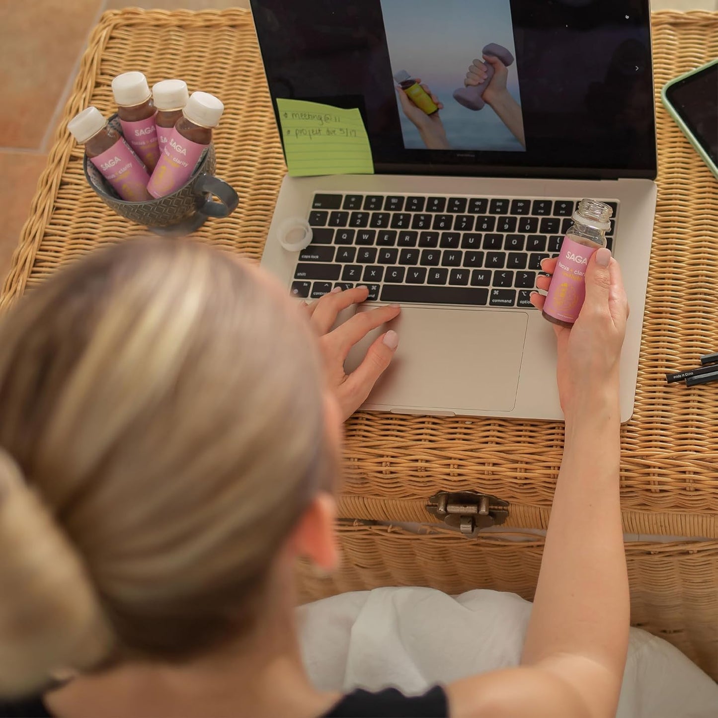 SAGA Organic Focus Shots | 0 Sugar 2 Calories | Nootropics, Adaptogens and Mushrooms with Bacopa and Ashwagandha | Fast Onset | Boosts Productivity with No Jitters | Exotic Guava 2oz 6-Pack