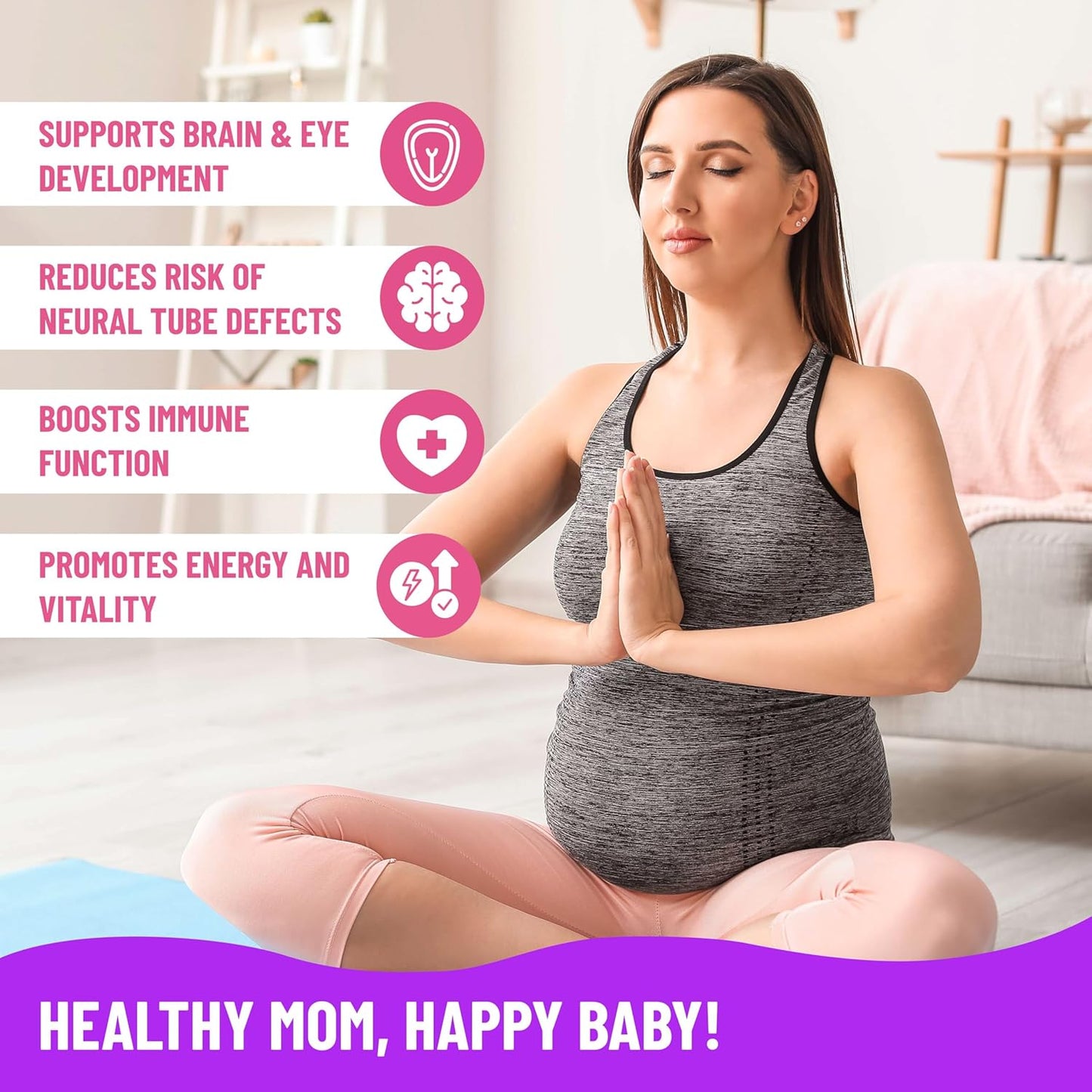 Mama's Select Prenatal Vitamins with Vegan DHA – Fish-Free, No Fish Burps, Allergen-Free, MTHFR Support, Methylated Folate & B Vitamins, Digestive-Friendly, No Biotin