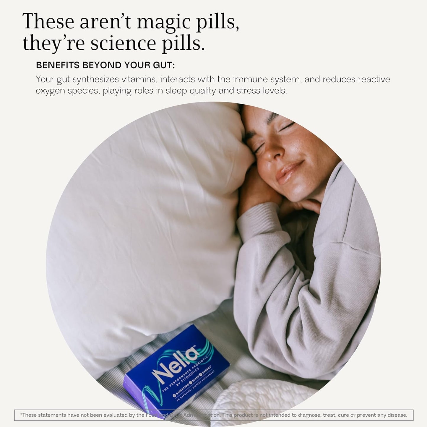 Nella Gut Health Supplements for Women & Men (30 Capsules), Energy Boosting Probiotics for Digestive Health, 3 Strains, Daily Probiotic Pills, Supports Workout & Recovery