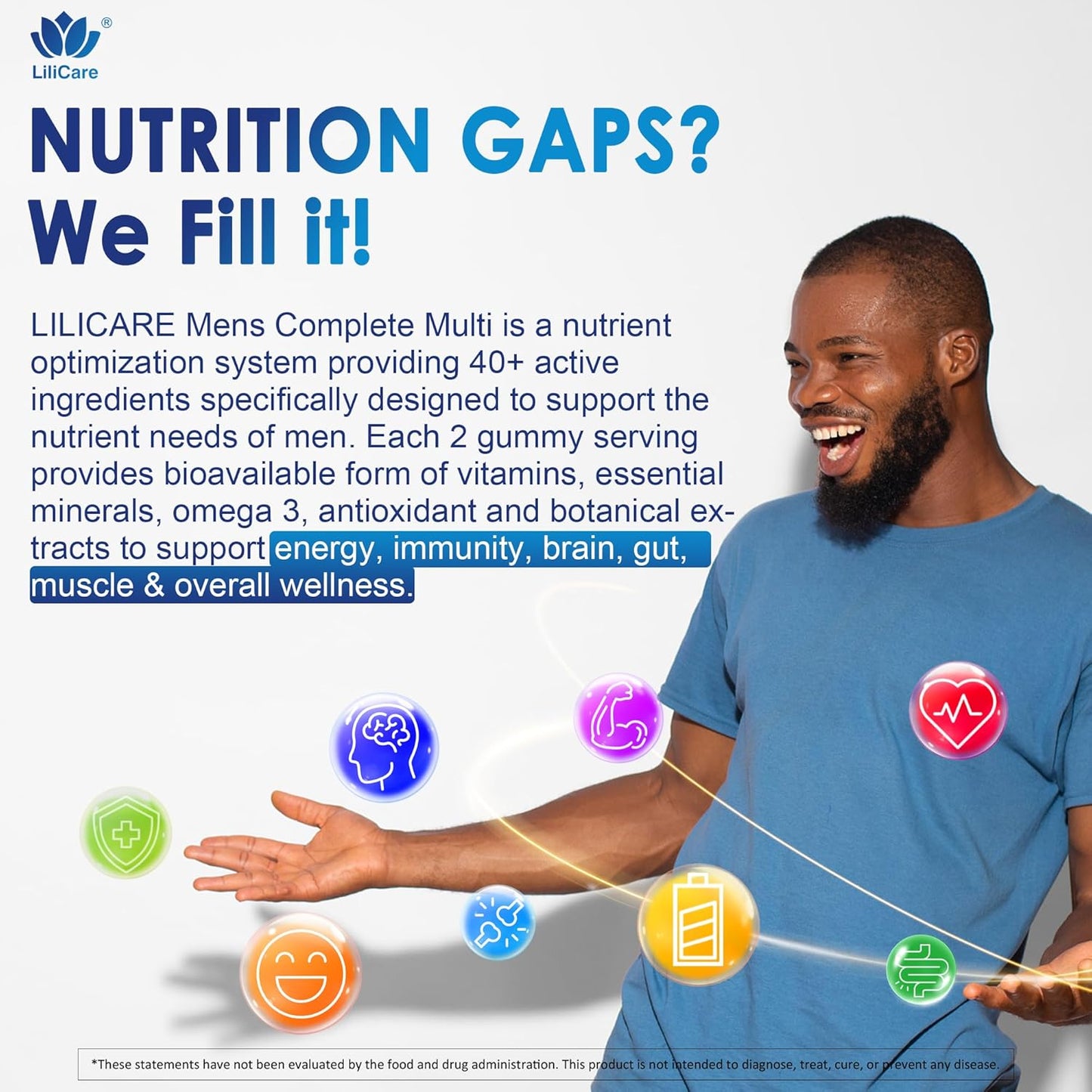 2 Pack - Mens Multivitamins Gummies, Multiminerals, Vegan Omega 3, CoQ10, Probiotics, Daily Mens Vitamins A C D E B6 B12, Methylated Multivitamin for Men, Energy, Immunity, Sugar Free, Vegan (No Iron)