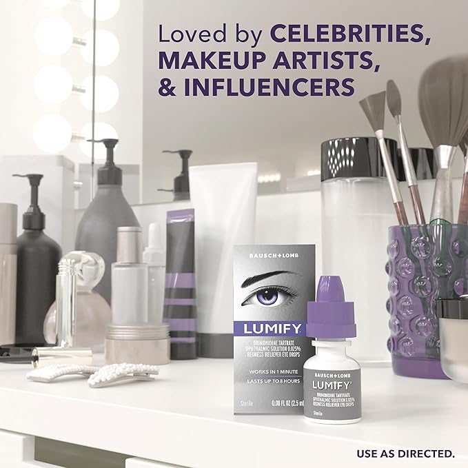 LUMIFY Eye Drops for Red Eyes, Redness Reliever for Brighter Looking Eyes, Works in 1 Minute & Lasts Up to 8 Hours, Eye Drops, 0.25 Fl Oz (7.5mL)