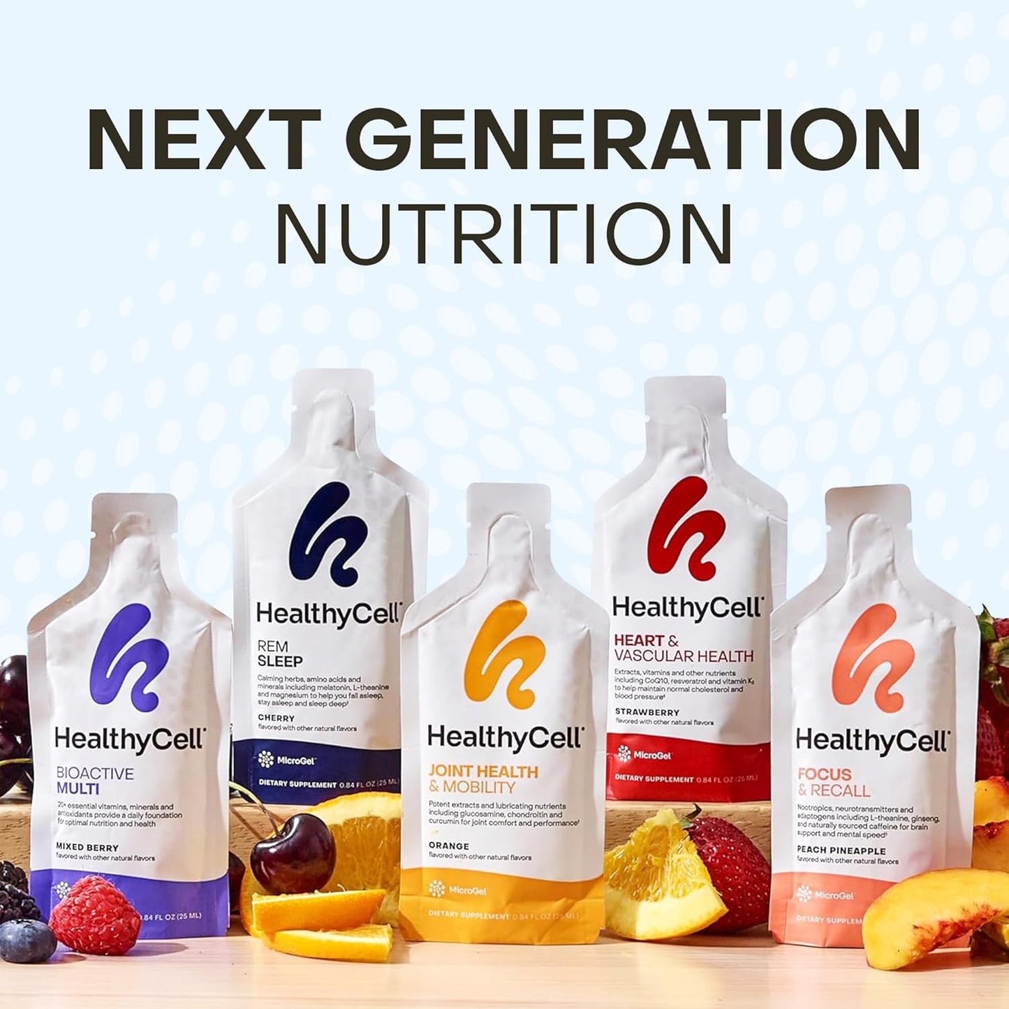 HealthyCell Telomere Length Supplement - Anti-Aging Telomere Lengthening Supplements with Phytonutrients & Vitamins for Cellular Health - AC-11, Astragalus & Resveratrol - 30 Gel Packs, Grape Flavored