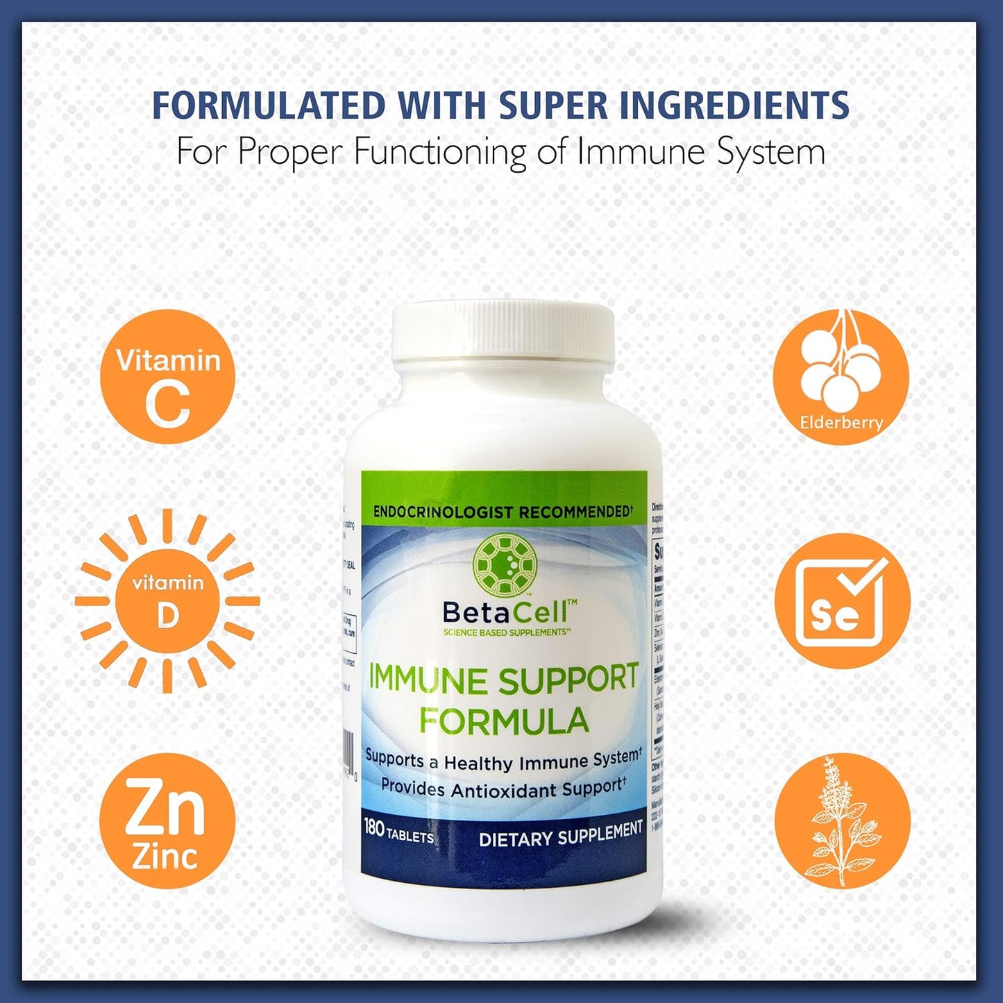 180 Tablets - 6 in 1 Immune Supplement | Vitamin C - Elderberry - Selenium - Vitamin D - Zinc and Holy Basil - Immune Defense for Adults and Kids