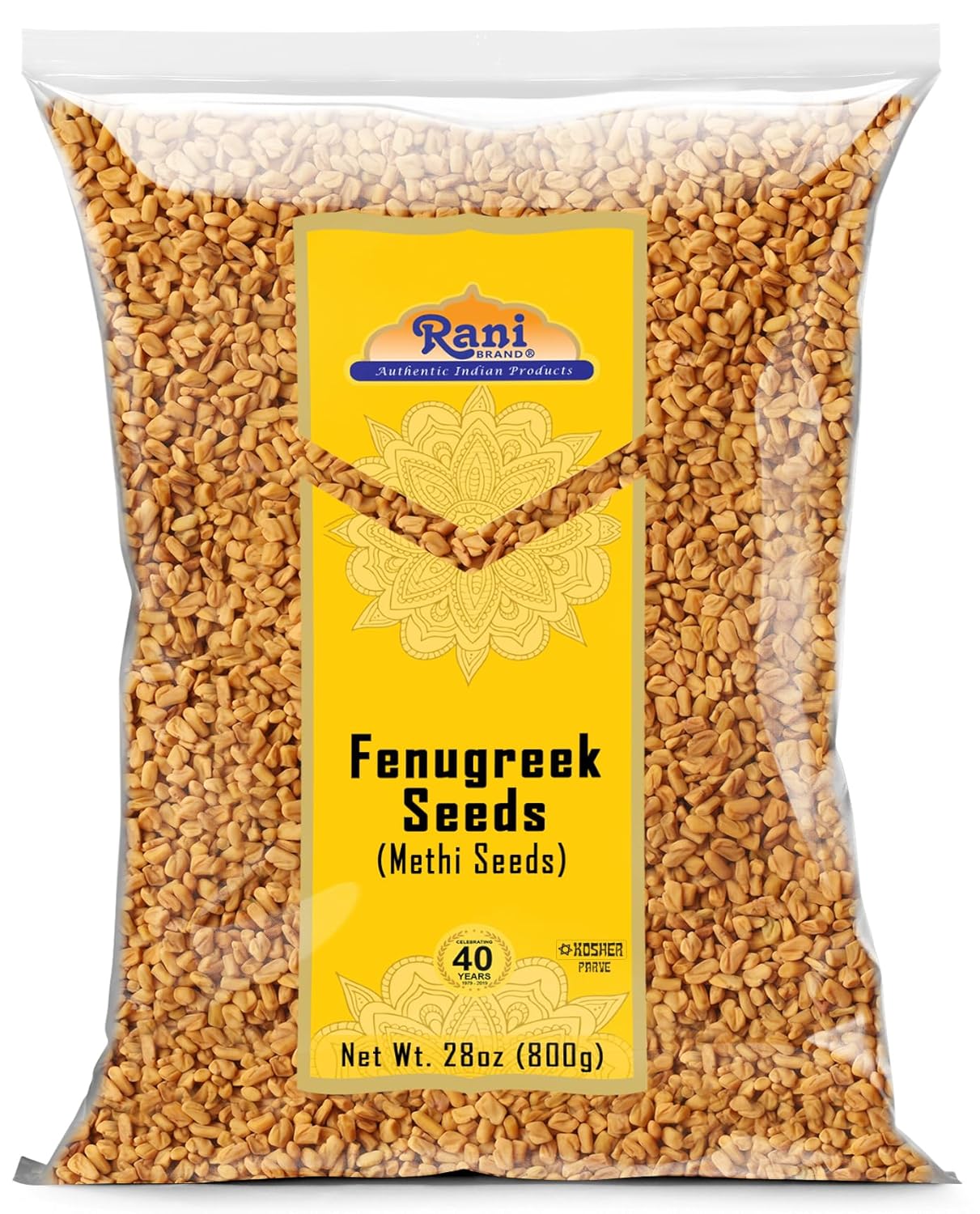 Rani Fenugreek (Methi) Seeds Whole 28oz (800g) Trigonella foenum graecum ~ All Natural | Vegan | Gluten Friendly | Non-GMO | Kosher | Indian Origin, used in cooking & Ayurvedic spice