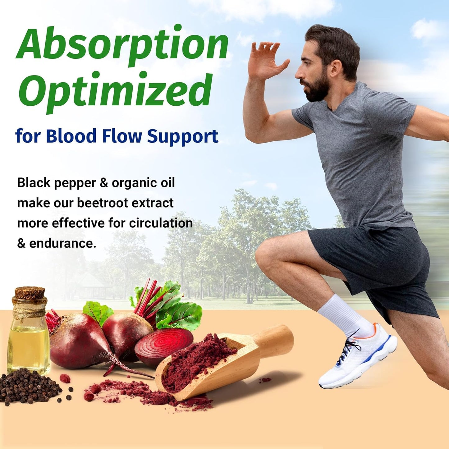 1 Body Beet Vital, Organic Beetroot Capsules for Circulation, Energy, & Stamina, Nitric Oxide Booster Beets Supplements with 1360mg Beetroot Extract, Vegan, Non-GMO - Beet Root Supplements, 60 Count