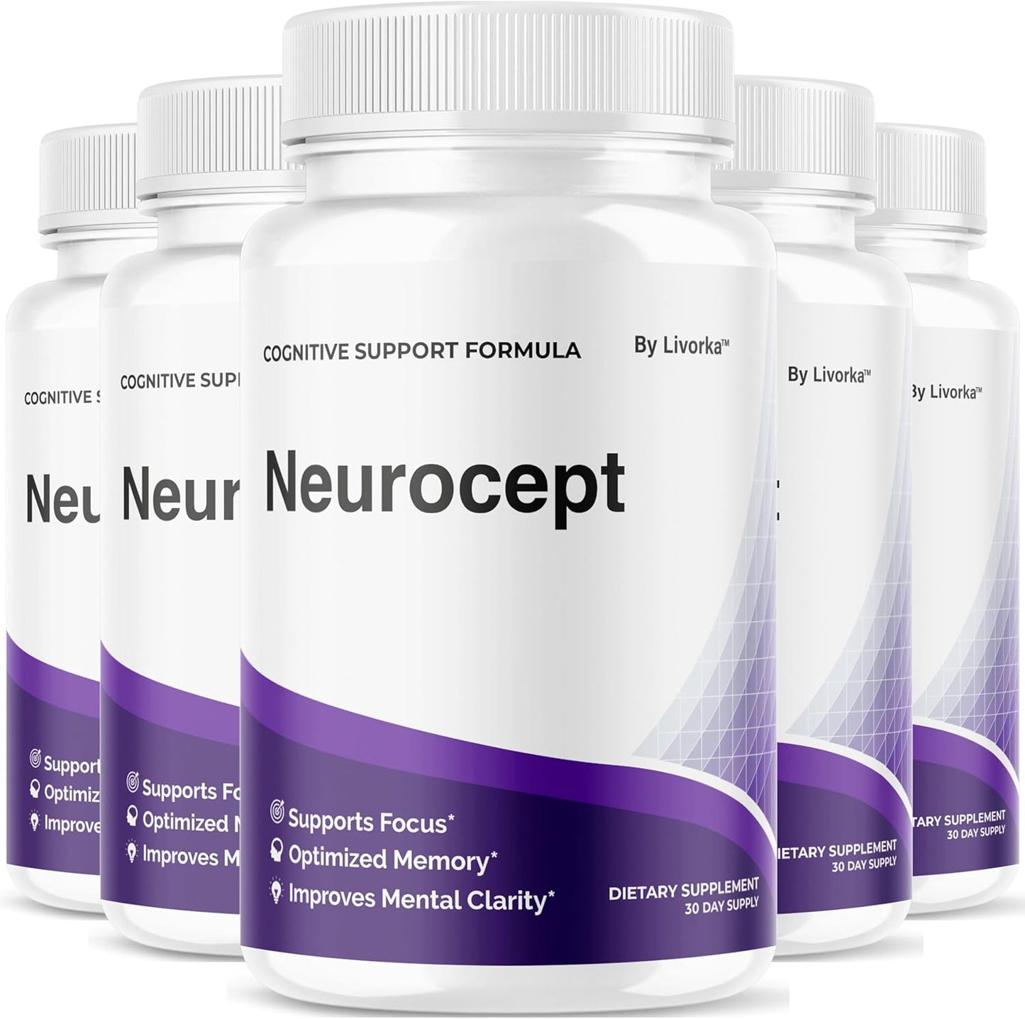 (5 Pack) Neurocept Brain Supplement Capsules - Official Neuro cept Brain & Memory Focus Support Advanced Formula, Neurocept Pills Daily Support for Overall Health & Wellness, 300 Capsules for 5 Months