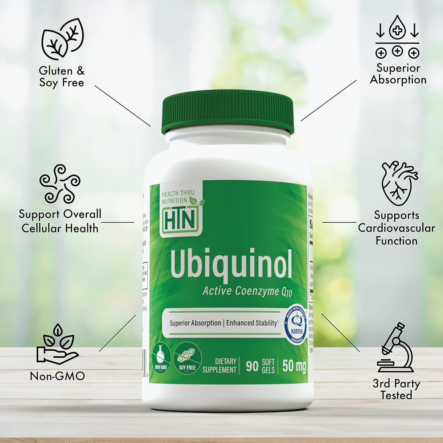 Ubiquinol 50mg (Pack of 3 90 Softgels Bottles) as Kaneka QH Reduced CoQ-10 | Stabilized - 3rd Party Tested | Enhanced Bioavailability | Cardiovascular & Mitochondria Function Support | Non-GMO