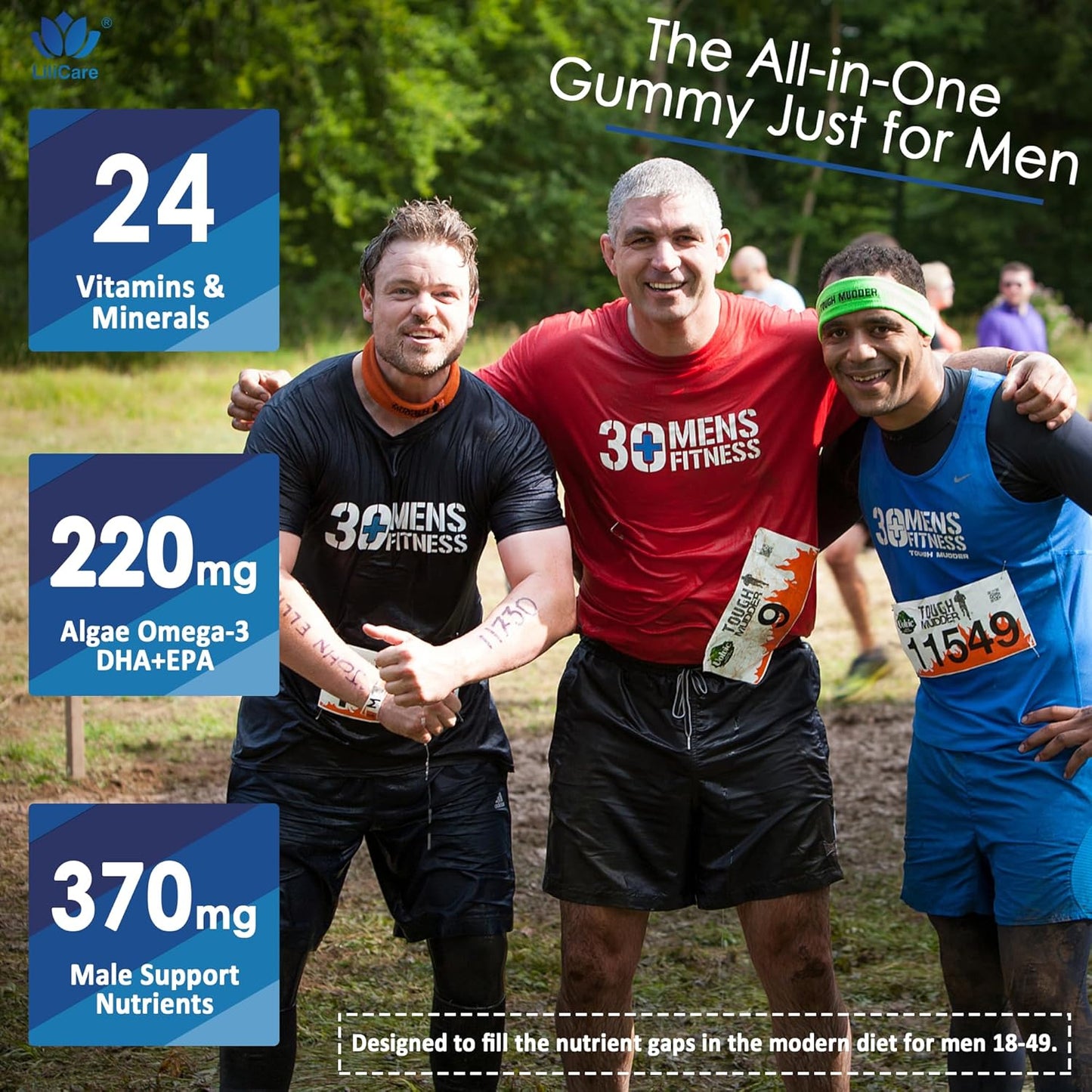 2 Pack - Mens Multivitamins Gummies, Multiminerals, Vegan Omega 3, CoQ10, Probiotics, Daily Mens Vitamins A C D E B6 B12, Methylated Multivitamin for Men, Energy, Immunity, Sugar Free, Vegan (No Iron)