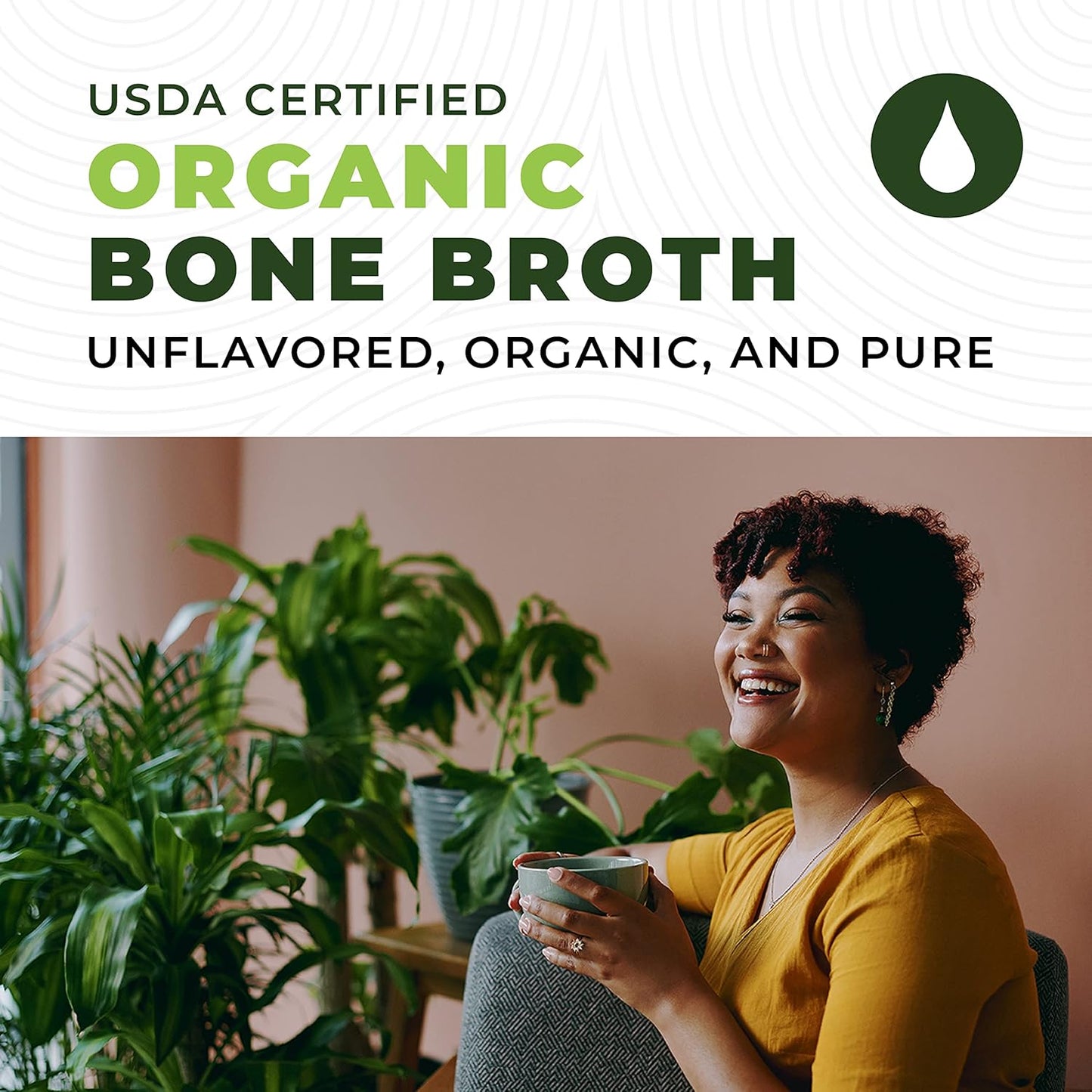 16oz Organic Bone Broth Protein Powder from Grass Fed Beef - USDA Certified Organic, Single Ingredient, Rich in Collagen, Glucosamine, No Additives, Perfect for Carnivore, Paleo, and Keto Diets