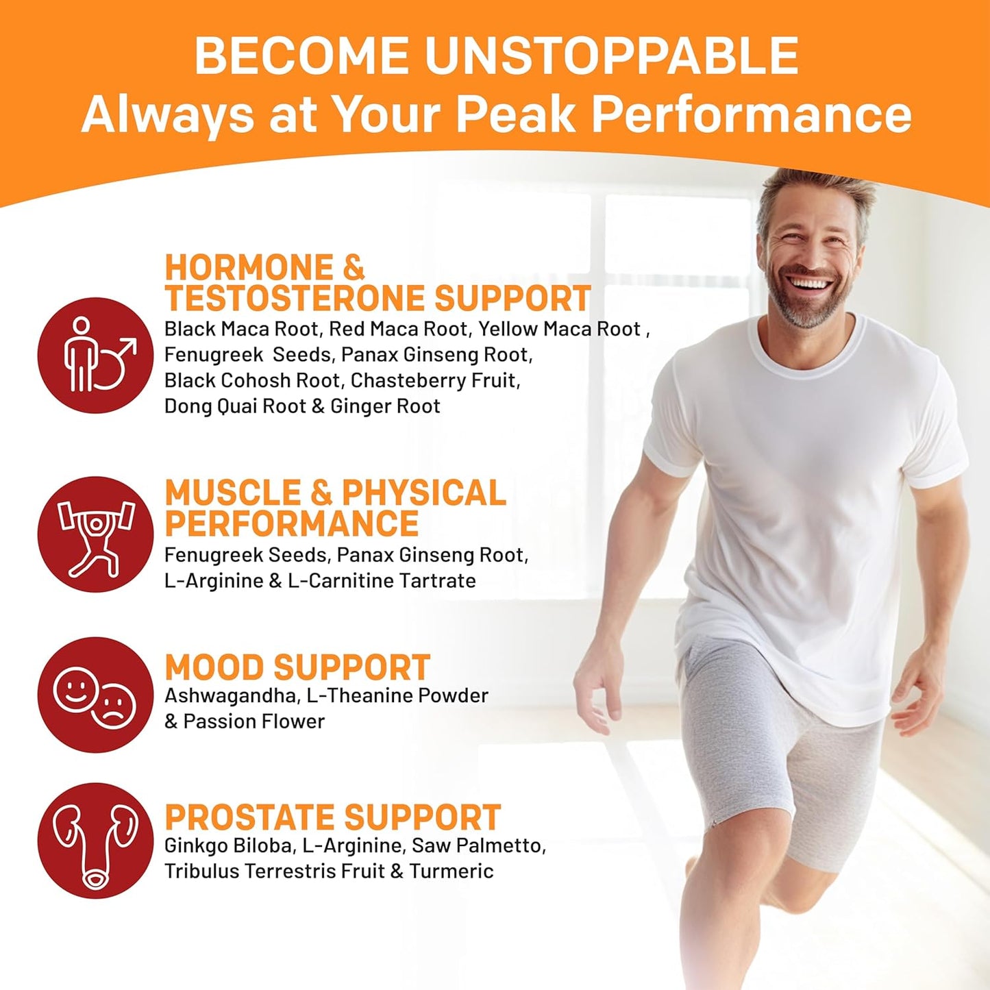 19-in-1 Extra Strength Peruvian Maca Root Capsules - 9125 mg Ashwagandha Supplements with Fenugreek and Ginseng for Mood, Hormone and Performance Support (120 ct)