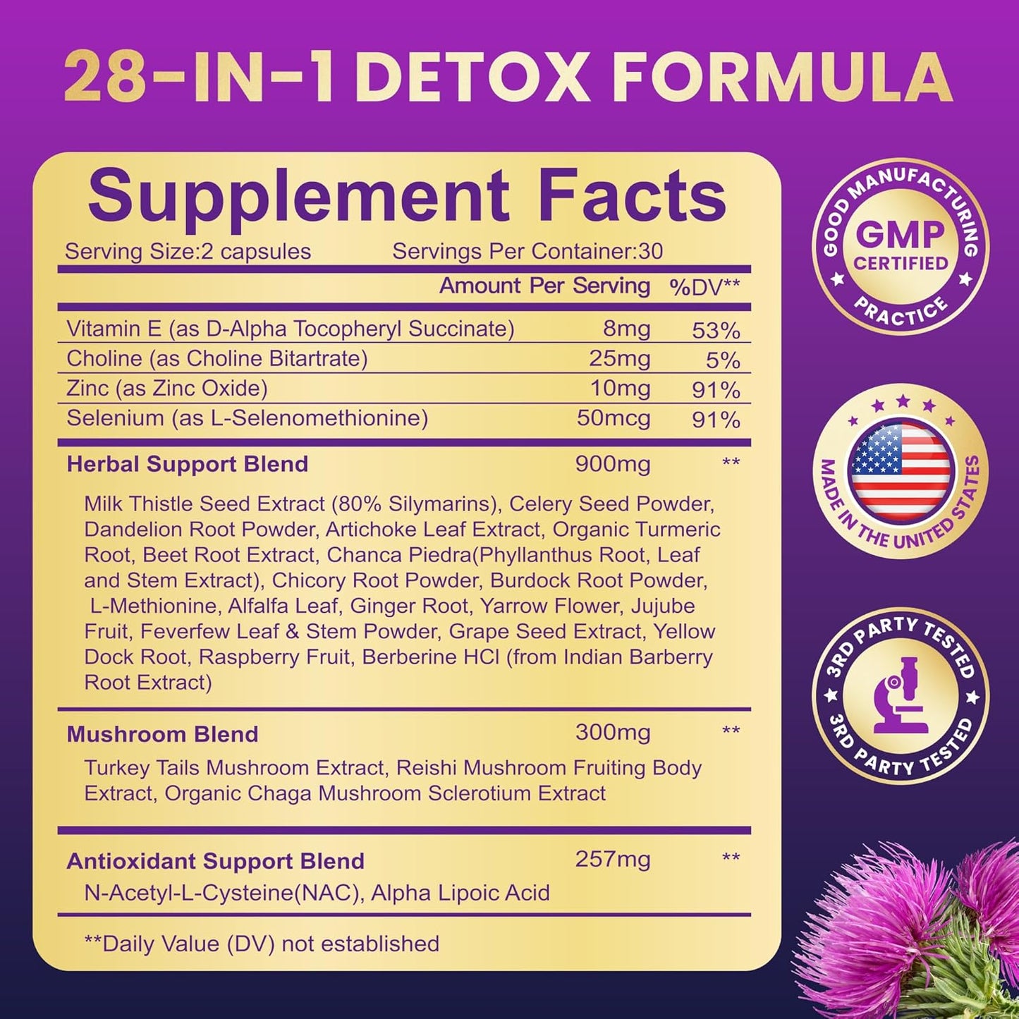 28-in-1 Liver Cleanse Detox & Repair - 1500mg Liver Health Support with Milk Thistle, Dandelion Root, Artichoke Extract, and 20+ Herbal Liver Support Supplements - Made in USA - 60 Capsules