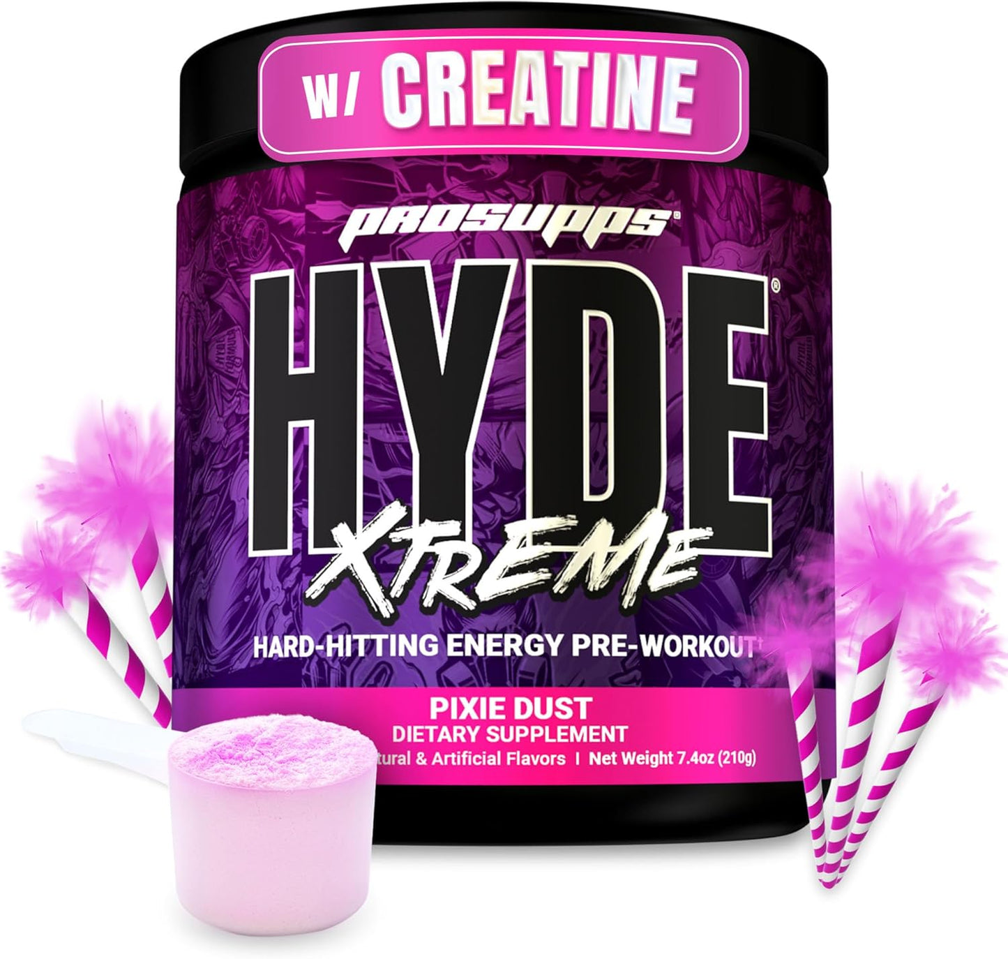 PROSUPPS Mr. Hyde Xtreme Pre Workout Powder with Creatine, Beta Alanine & Caffeine – Extreme Energy, Pumps, Focus & Performance - Fitness & Gym Supplements for Men & Women (Pixie Dust, 30 Servings)