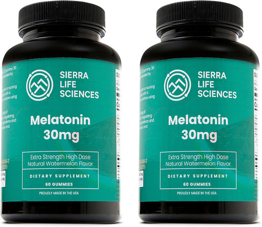 30mg Melatonin Gummy | High Dose Sleep Support for Adults | Advanced One-A-Day Formulation Made with Apple-Derived Gummies | Vegan, Non-GMO (2-Pack)