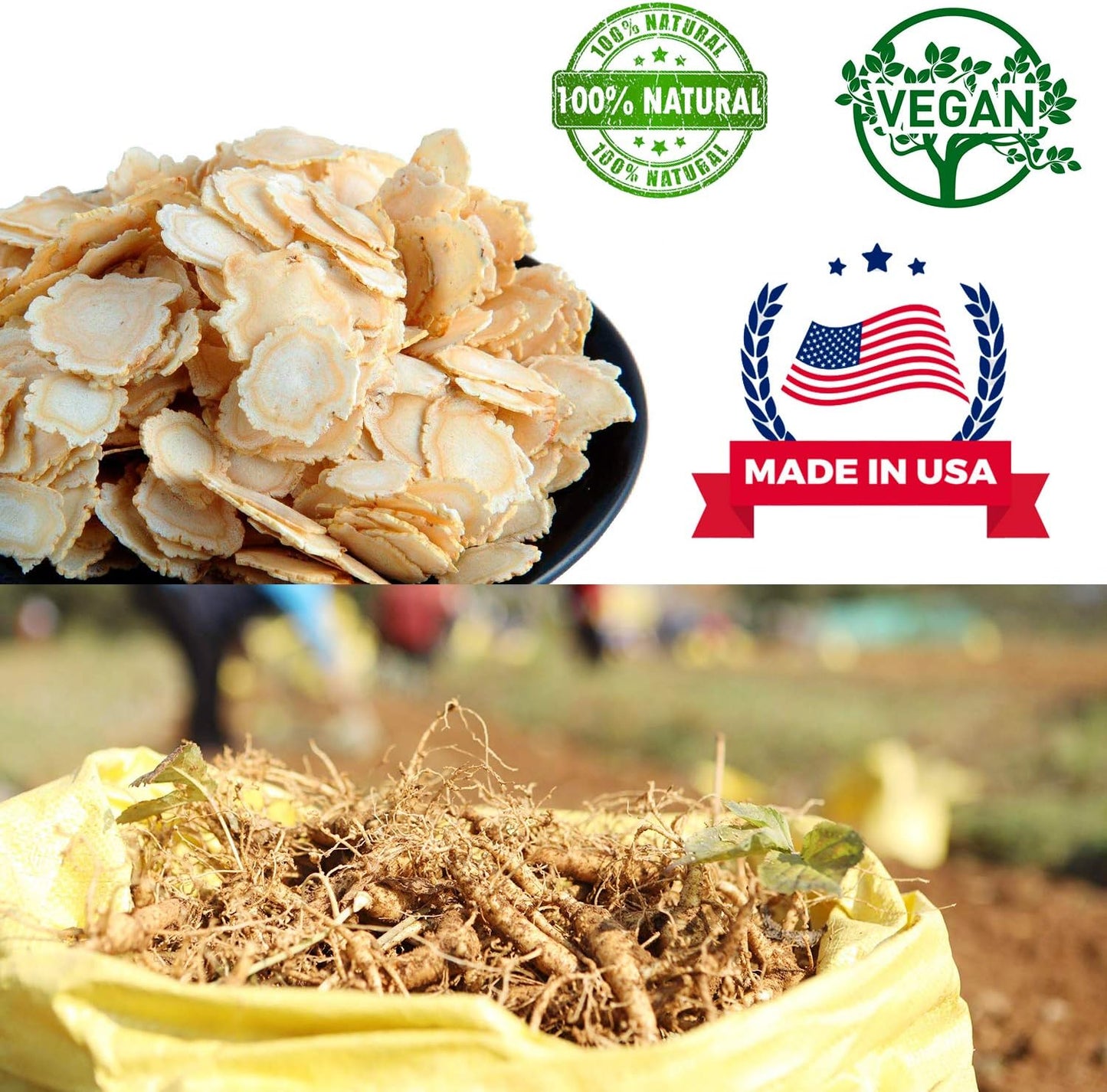 2 Boxes of American Ginseng Slices from Wisconsin,American Wisconsin Ginseng Slices Root for Tea, Energy for Men Women Mental Health Boosts Immunity, Gluten Free, 花旗參/西洋參Small Round 2Boxes of 4oz, 8oz