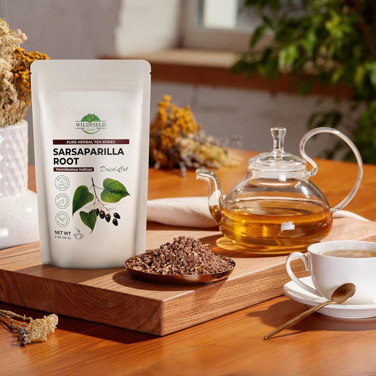 2 oz. Sarsaparilla Root Herbal Tea (Smilax Glabra) - 56g Sasperella Root Herb Raíz De Zarzaparella