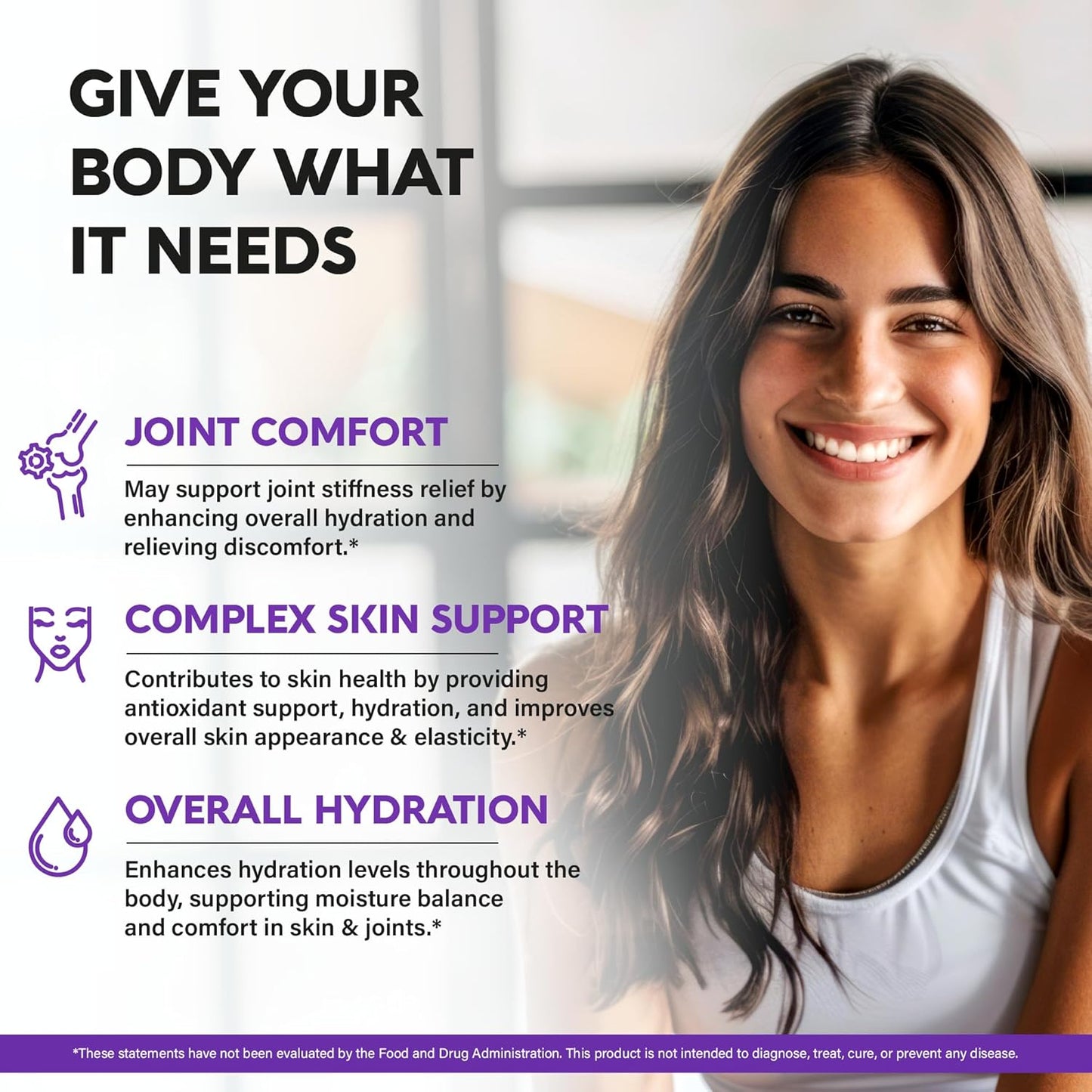 Hyaluronic Acid Supplements 1000 mg - Collagen | MSM | Boswellia | Vitamin D3, C & E - Hyaluronic Acid Capsules - Skin Hydratation & Joint Comfort Support - 7-in-1 Complex - Made in USA - 120 Capsules