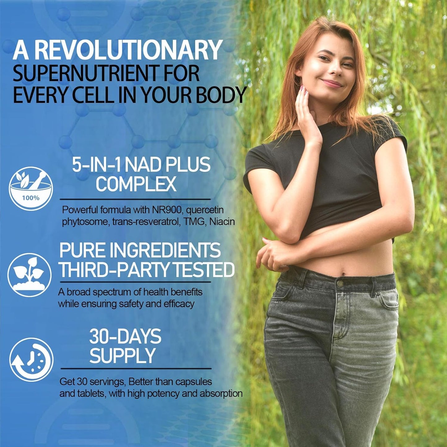 2 Pack NAD Supplement, Liposomal NAD Nicotinamide Riboside Resveratrol 900mg Quercetion, TMG, Vitamin B3, High Potency NAD+ Liquid Supplement for Cell Regenerator, Longevity, Energy